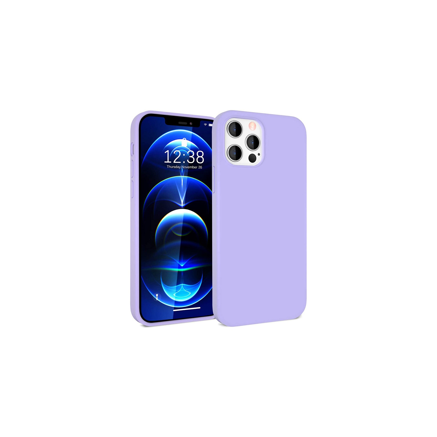 【CSmart】 Étui Coque arrière en caoutchouc de gel de silicone liquide souple Premium Silm pour iPhone 13 Pro Max, violet clair