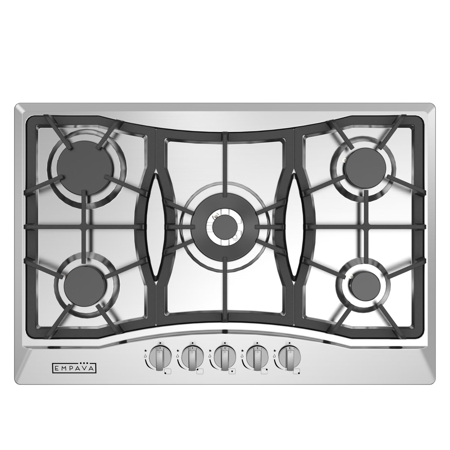 Empava 30 in. Gas Stove Cooktop with 5 3rd Gen Italy Sabaf Sealed Burners in Stainless Steel