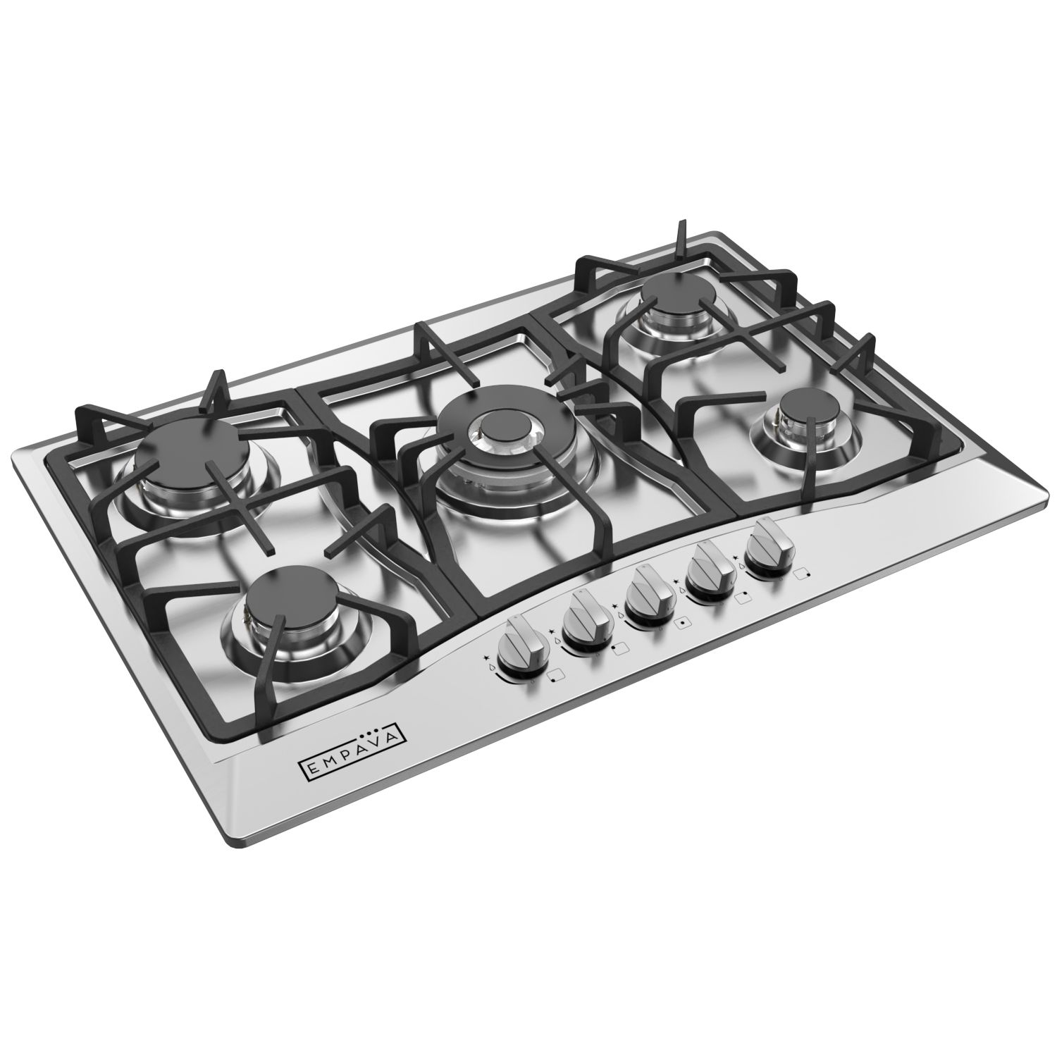 Empava 30 in. Gas Stove Cooktop with 5 3rd Gen Italy Sabaf Sealed Burners in Stainless Steel