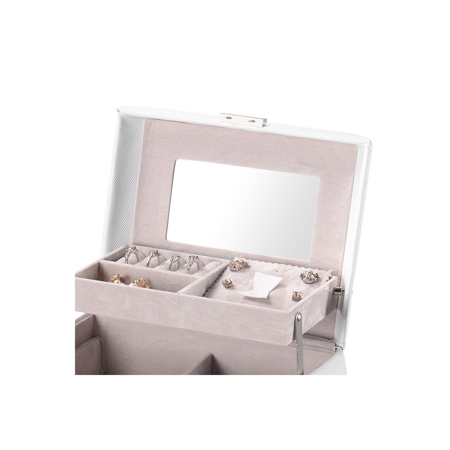 Coffret à bijoux en similicuir, coffret à bijoux pour le bracelet-jonc et anneaux