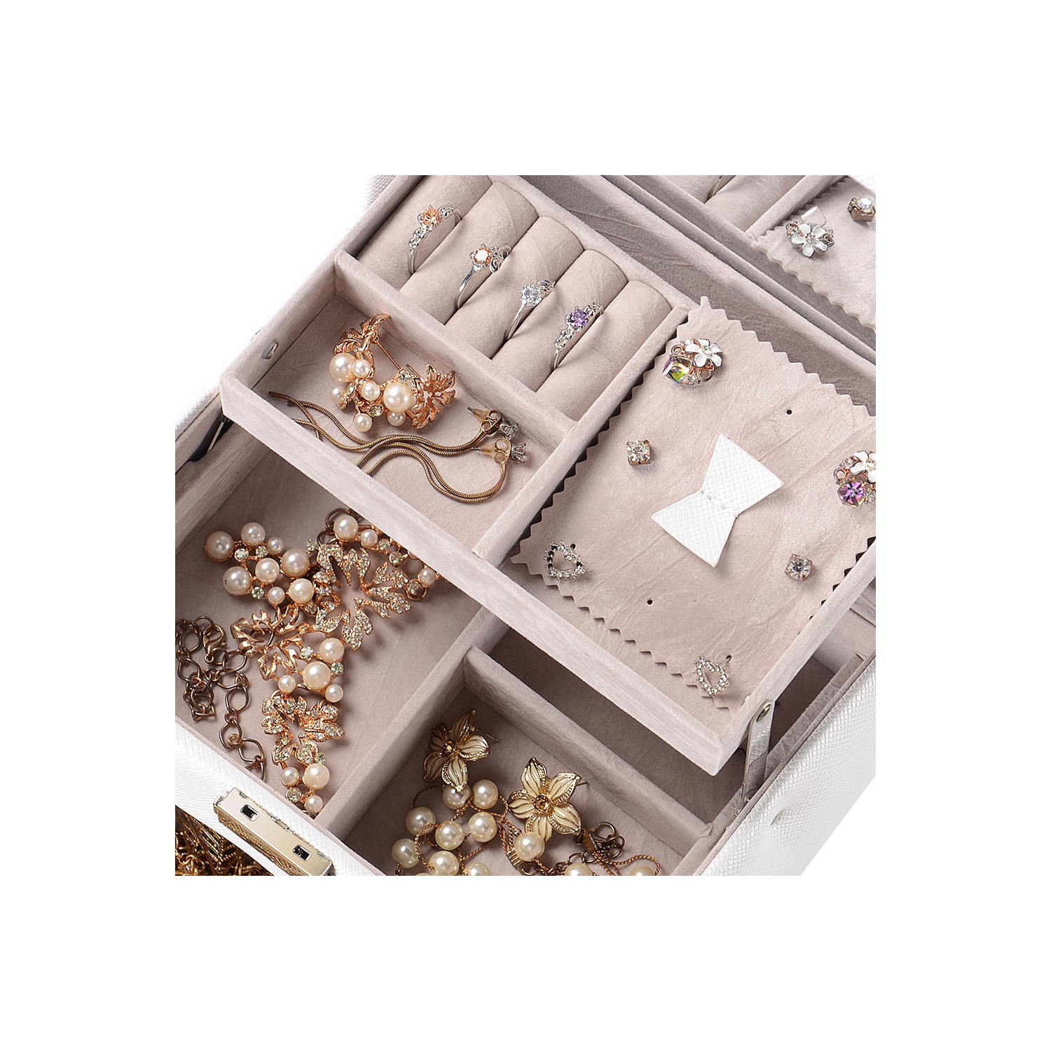 Coffret à bijoux en similicuir, coffret à bijoux pour le bracelet-jonc et anneaux