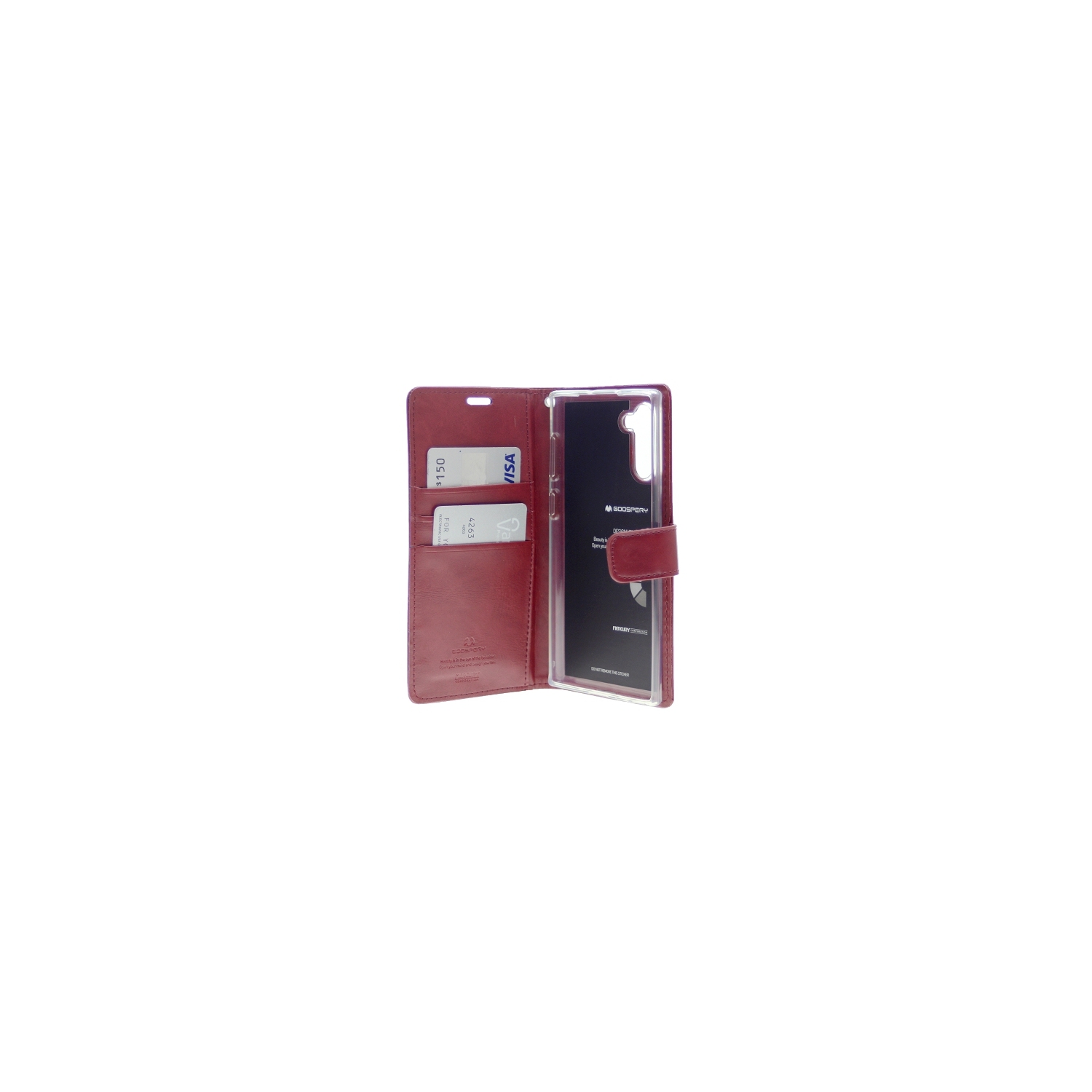 TopSave Goospery Bluemoon Card Slot avec Clip Magnétique Portefeuille Folio en Cuir Flip pour Samsung Galaxy S21 FE, Bordeaux