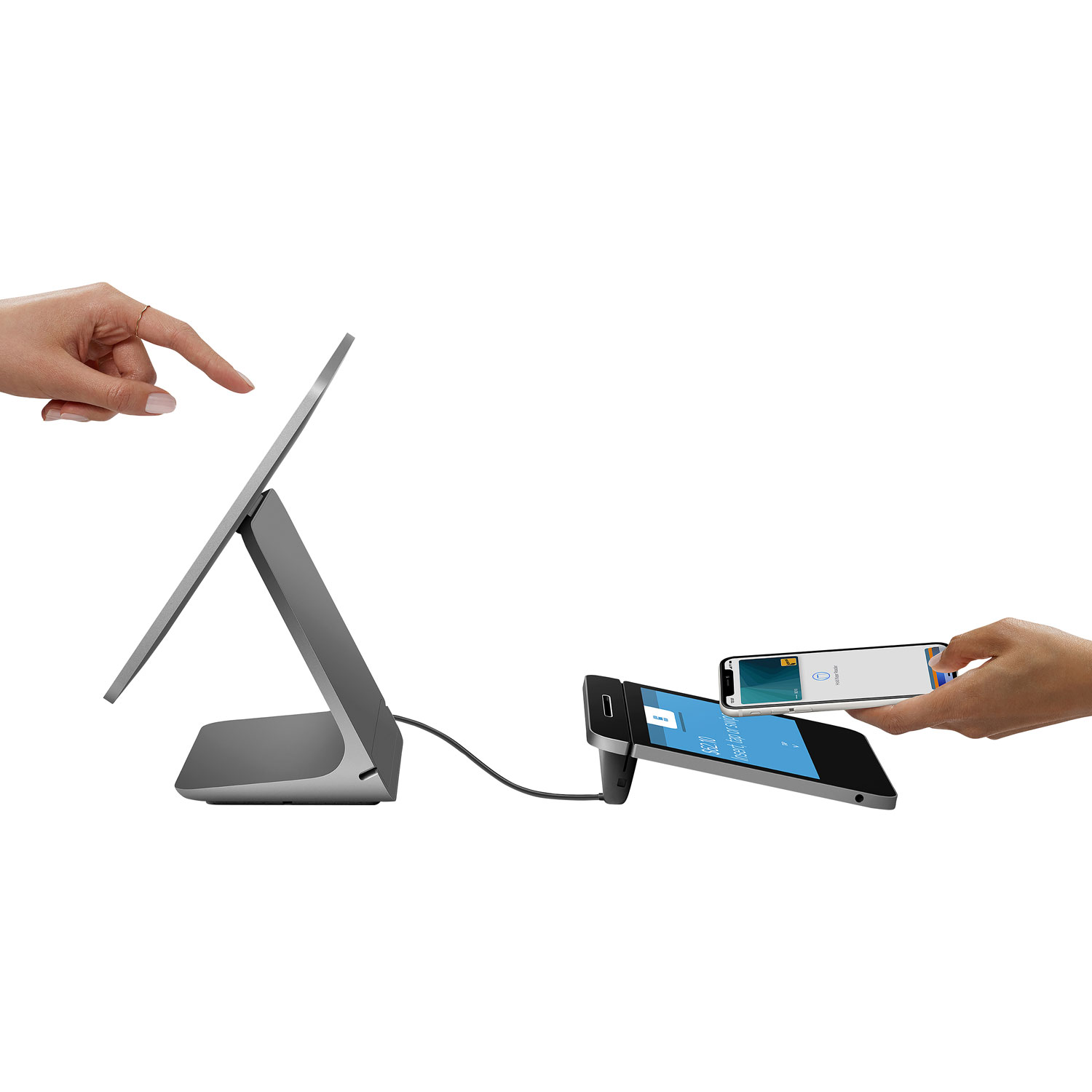 Terminal à double affichage Square Register pour les cartes de crédit et de débit