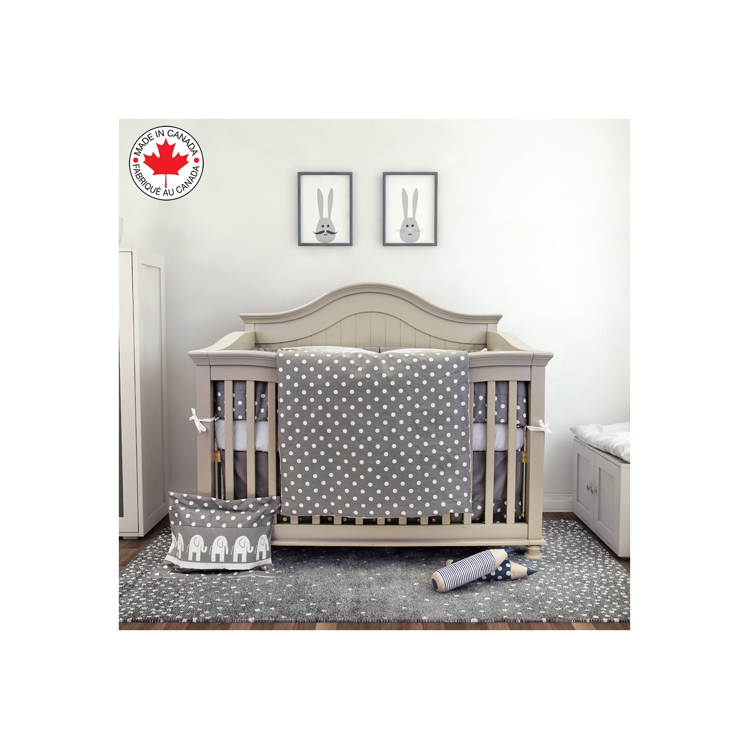 Bebelelo 7 Pieces Baby Bedding Set - Nursery Crib Set Including Skirt, Comforter, Quilt Cover, Fitted Sheet, and More for Kids, Boys, Girls