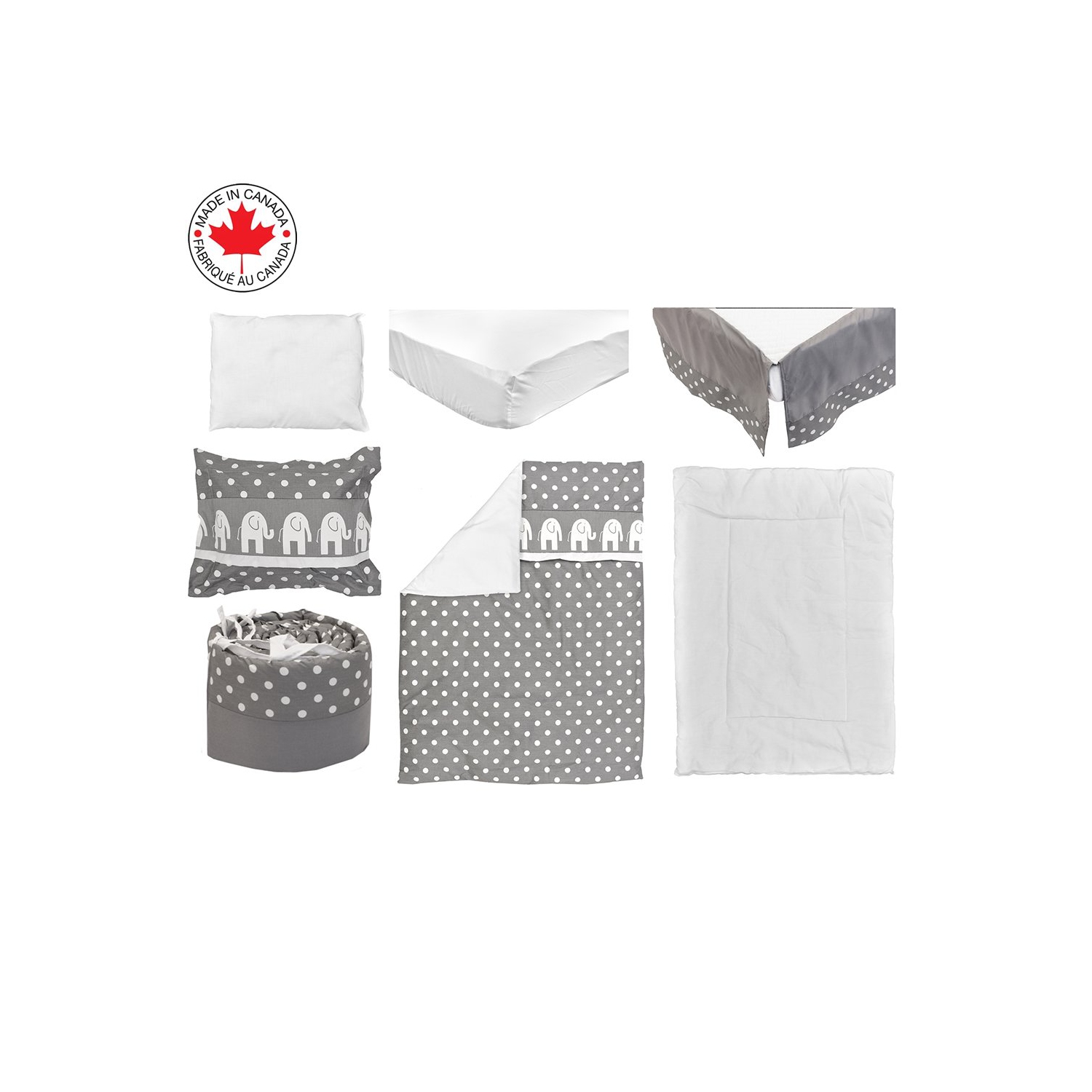 Bebelelo 7 Pieces Baby Bedding Set - Nursery Crib Set Including Skirt, Comforter, Quilt Cover, Fitted Sheet, and More for Kids, Boys, Girls