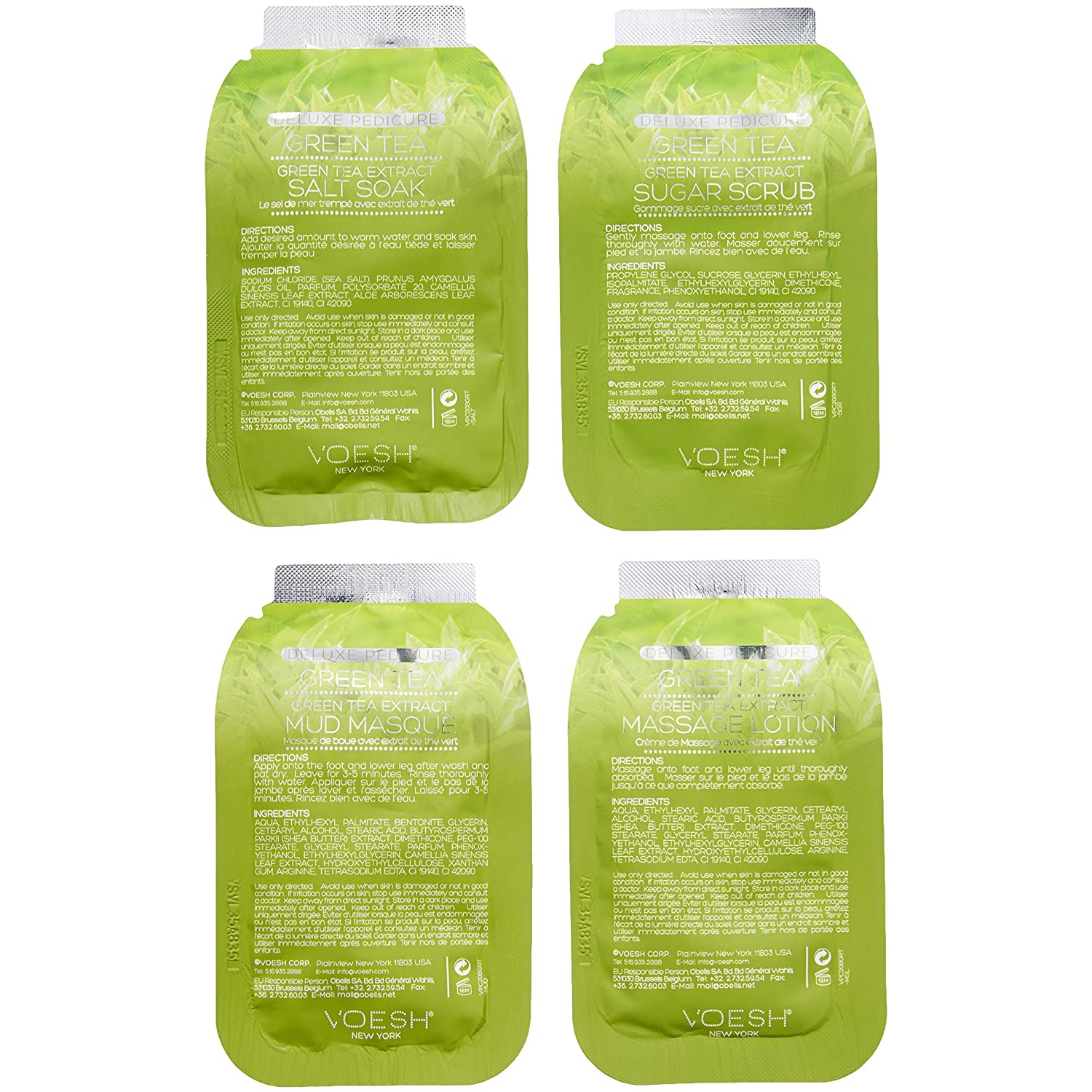 VOESH Pedi In A Box Deluxe 4 Step Set - Green Tea