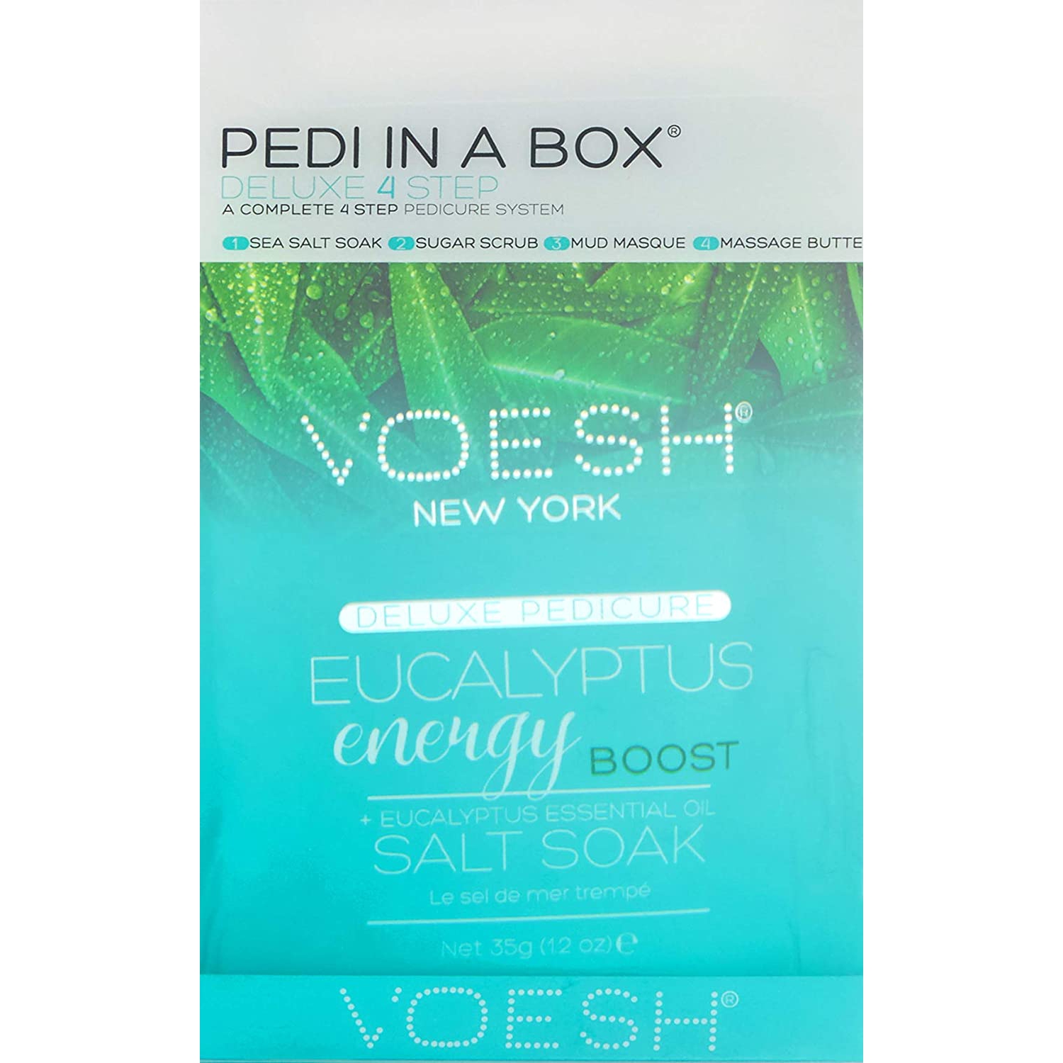 Voesh Pedi In A Box Deluxe 4 Step Set - Eucalyptus Energy Boost