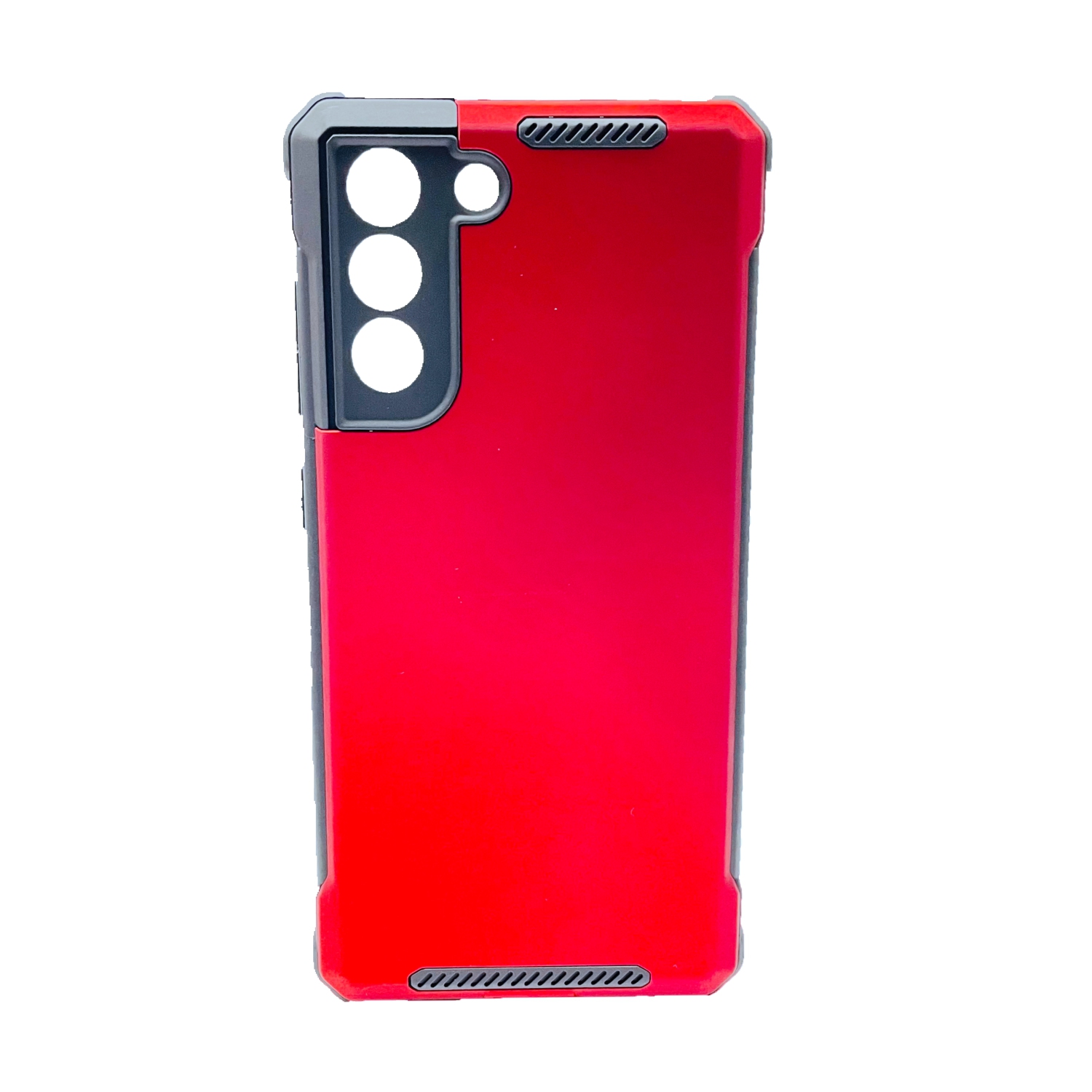 TopSave New Style Matte Polish PC & Edge Corner TPU Combine Armor Rugged Hard Case For Samsung Galaxy S21 FE(6.41), Red