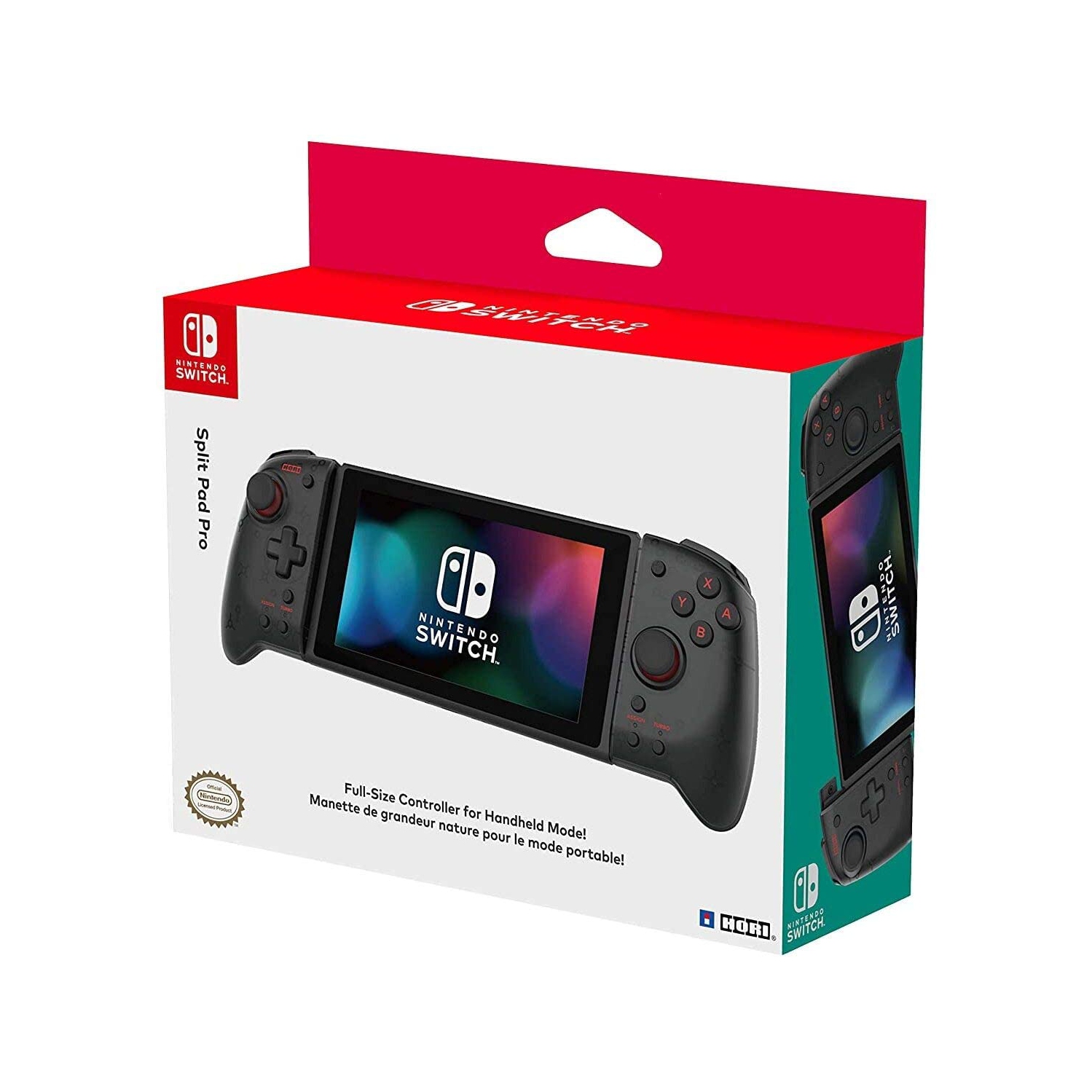 HORI Nintendo Switch Split Pad Pro (Black) Ergonomic Controller for Handheld Mode by HORI, Officially Licensed By Nintendo - Translucent Black