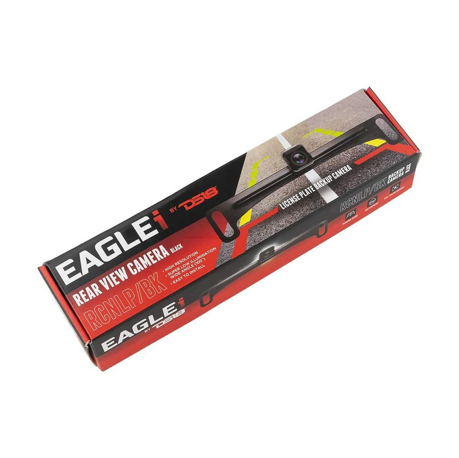 DS18 RCNLP/BK Black Top License Plate Waterproof Full Color Backup Camera