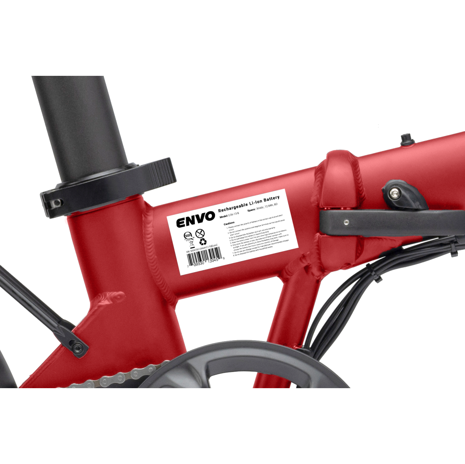 Boîte ouverte – vélo électrique pliable Lynx-20 d'ENVO – Rouge