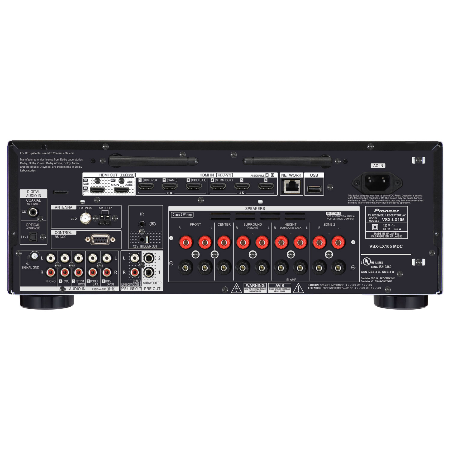 Pioneer Elite Vsx Lx105 5 2 2 Channel 8k Ultra Hd Network Av Receiver Best Buy Canada