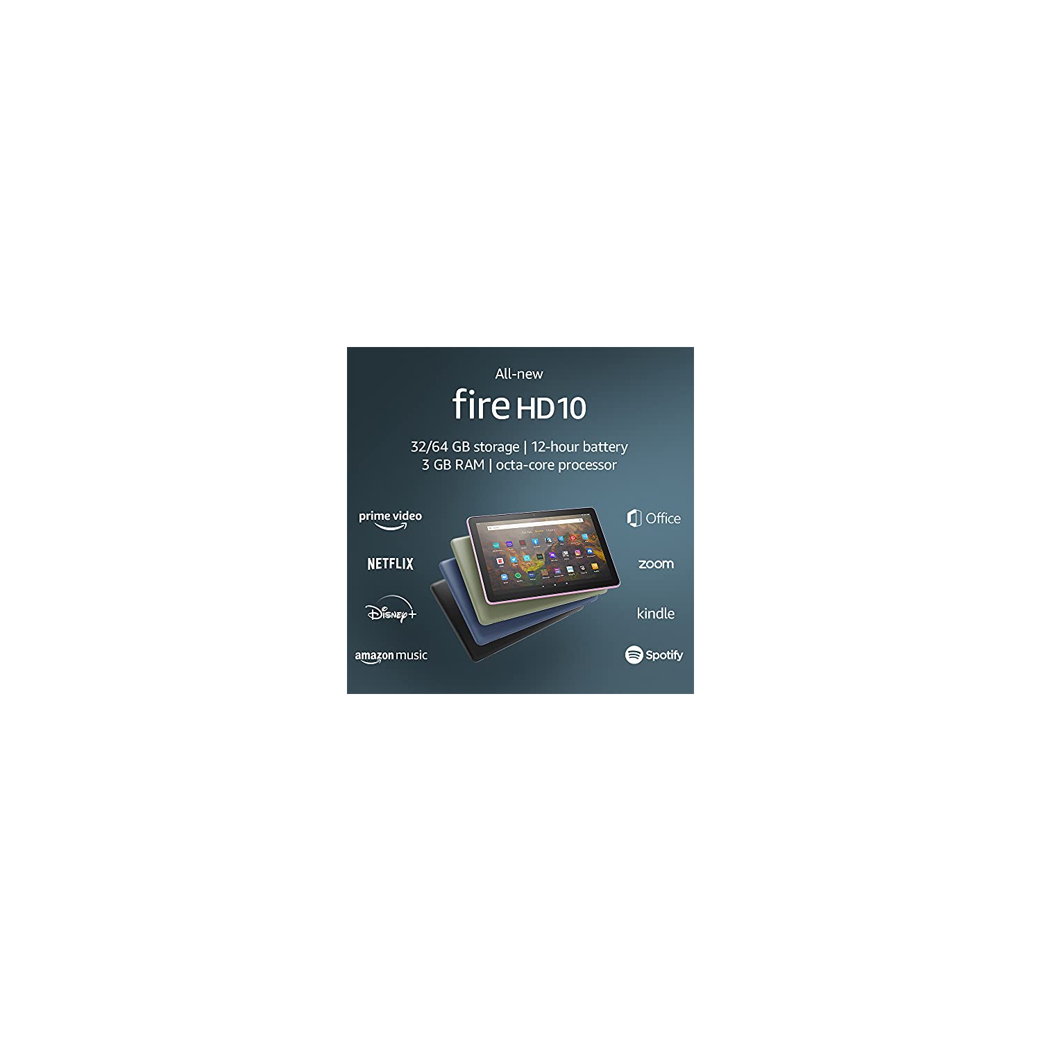 All-new Fire HD 10 tablet, 10.1", 1080p Full HD, 32 GB, latest model, Black