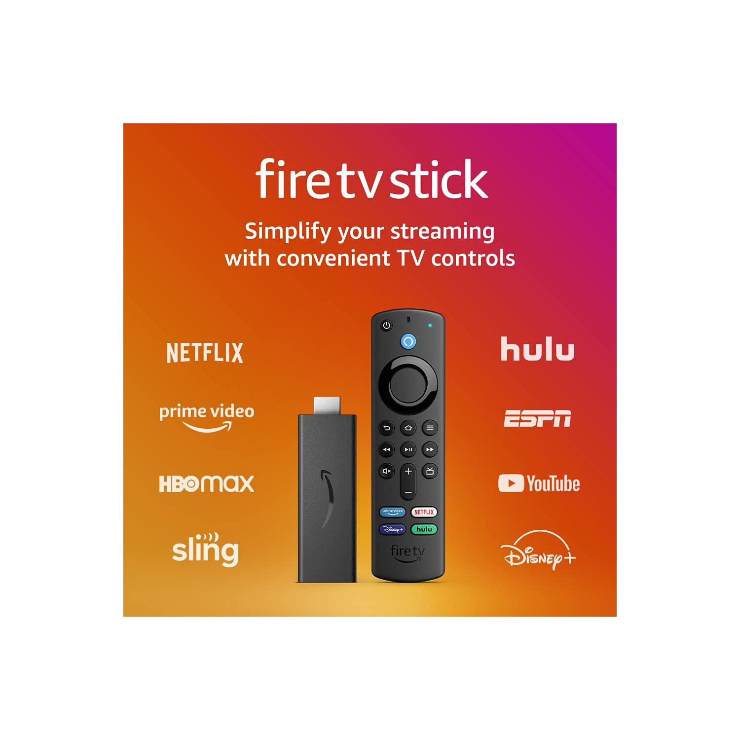 Fire TV Stick (3rd Gen) with Alexa Voice Remote (includes TV controls) | HD streaming device