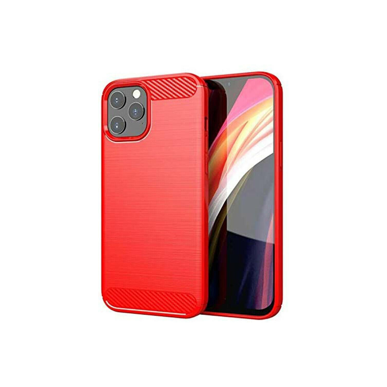 Pour étui iPhone 11/12 - Couverture arrière antichoc en fibre de carbone pour iPhone Pro Max