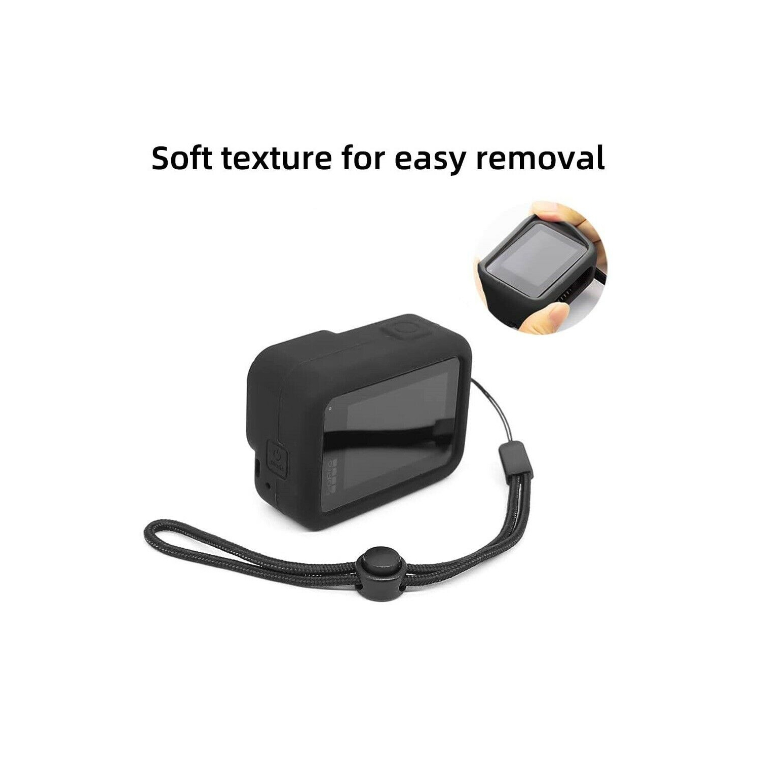 Pour étui GoPro Hero 8 - gaine de protection en caoutchouc de silicone