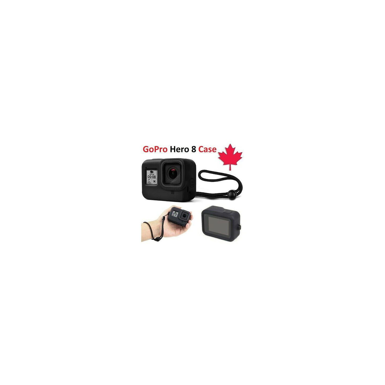 Pour étui GoPro Hero 8 - gaine de protection en caoutchouc de silicone