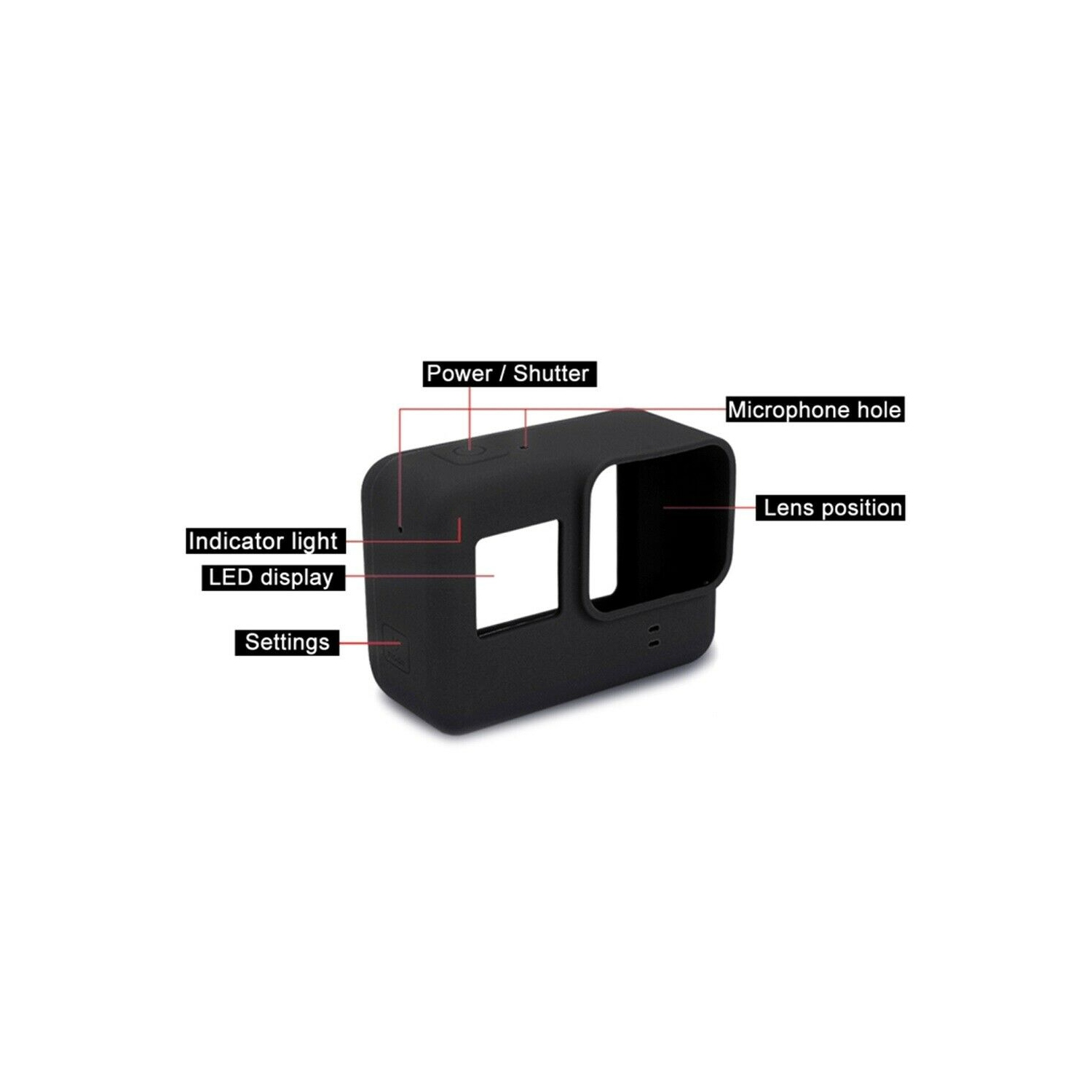 For GoPro Hero 7 6 5 Case Silicone Rubber Sleeve Protective Housing Frame Cover