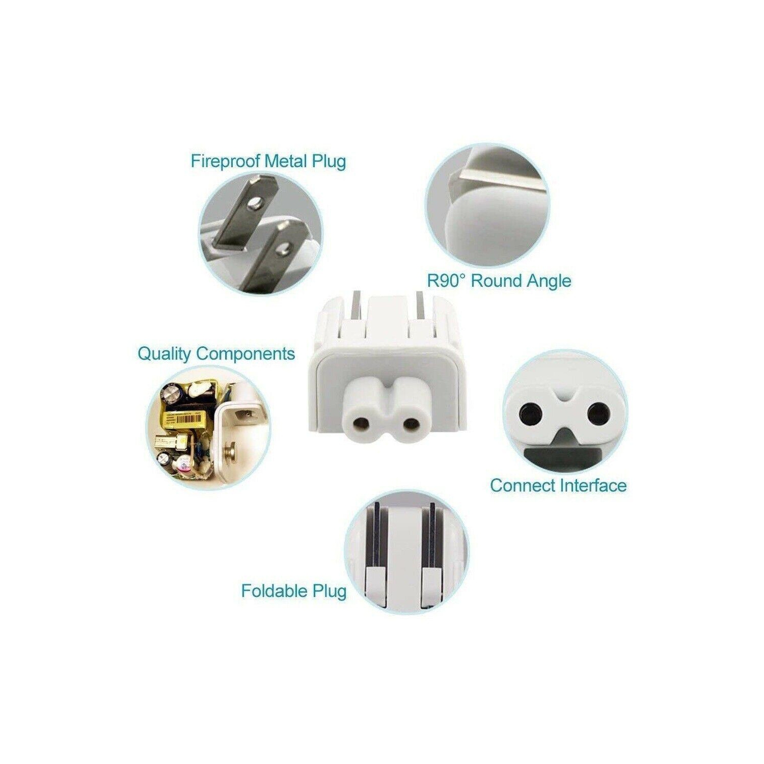 AC Power Adapter US Wall Folding Plug Duck Head For Macbook Pro Air iPhone iPad