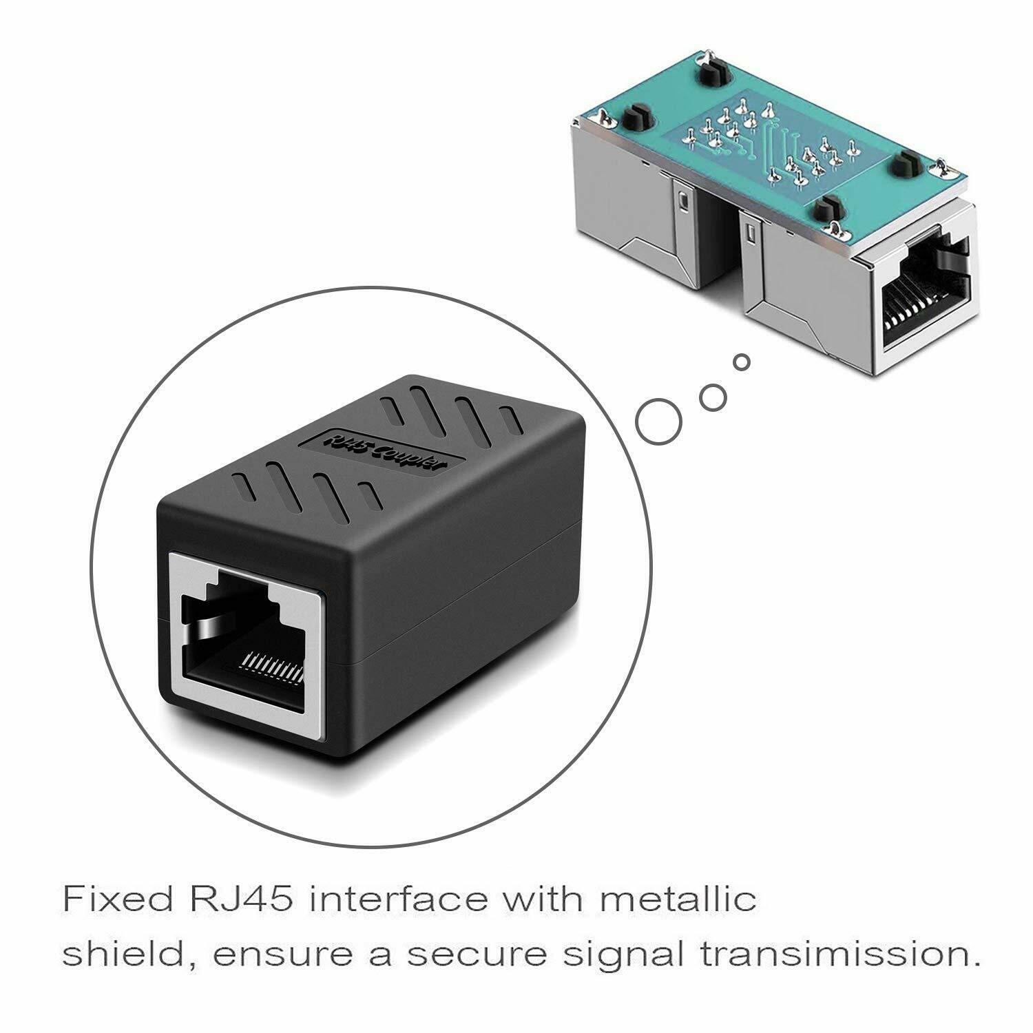 RJ45 Ethernet Coupler Adapter Connector Joiner Cable Extender For Cat 7 6 5 E
