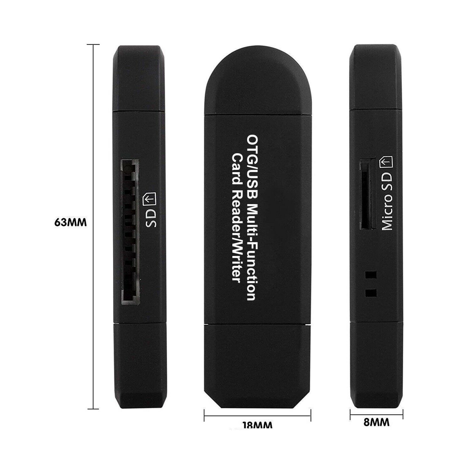 USB SD Card Reader + Micro USB Memory OTG Adapter For TF SD SDXC SDHC MMC