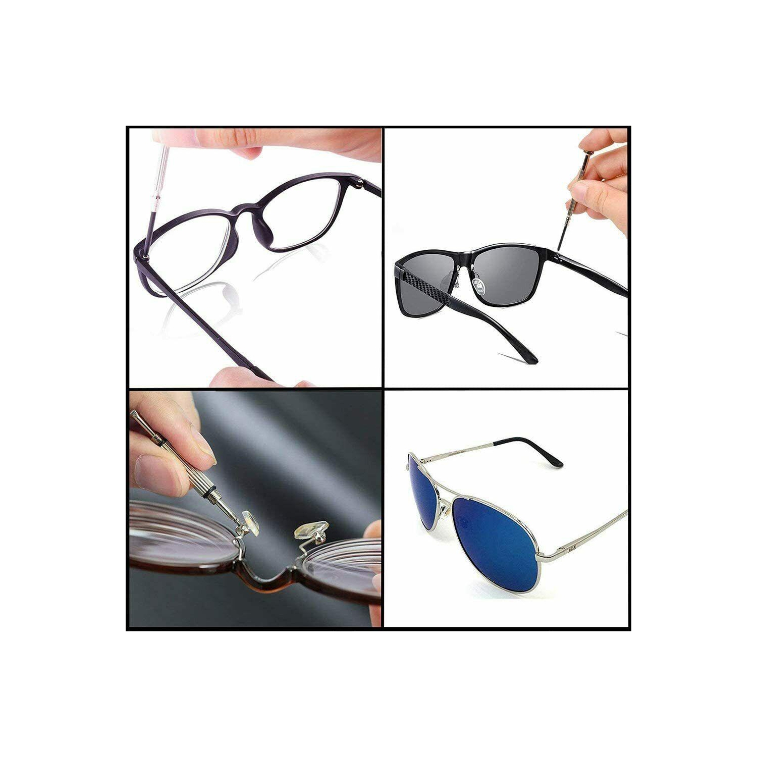 Eyeglass and Watch Repair Tool Kit - 1100pcs Screws & Nose Pads Screwdriver Set