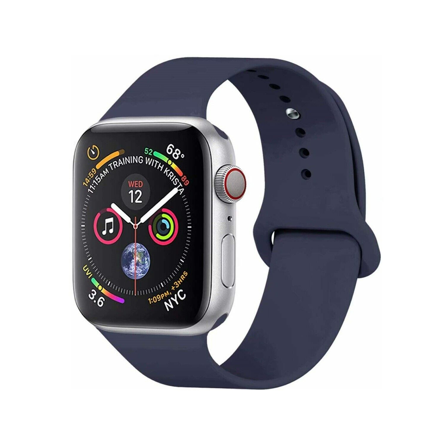 Bracelet sport à rabat en silicone de remplacement pour Apple Watch Series 6 se 5 4 3 2 1