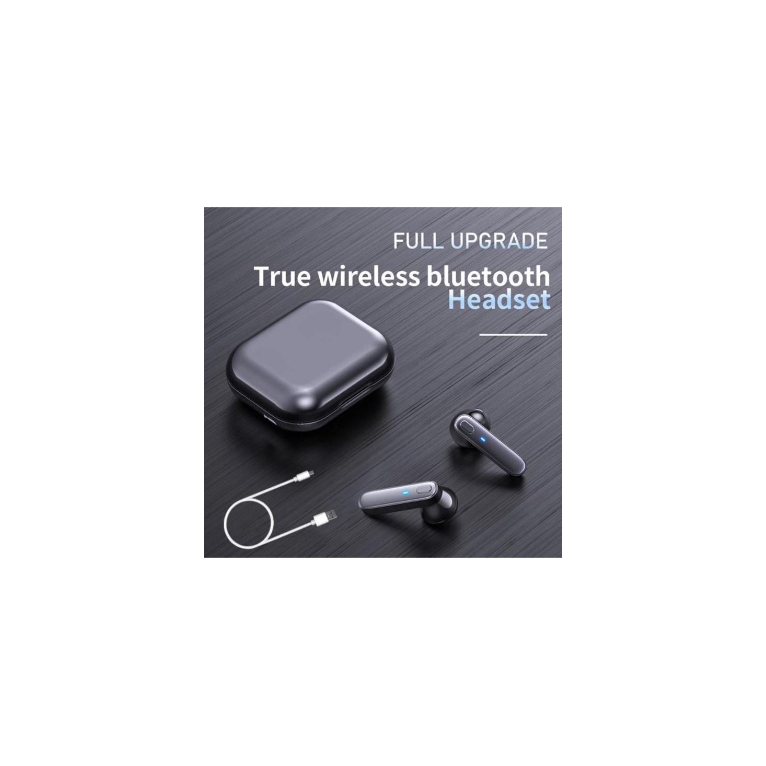 Kelvin True Wireless Sports Bluetooth Earbuds Fast Charging Led Digital Display Touch Control Waterproof in-Ear Headphones for Sports Work -Black