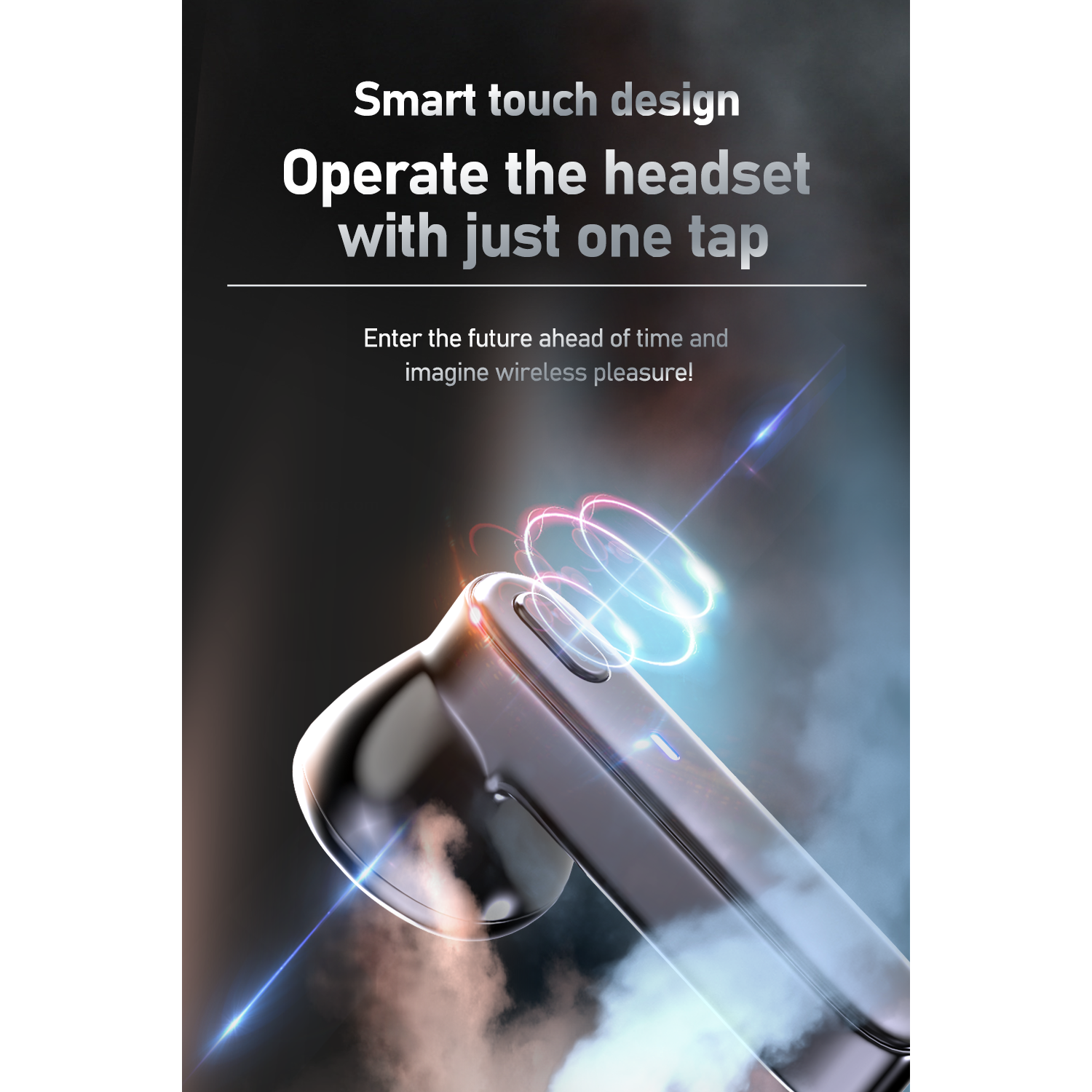 Kelvin True Wireless Sports Bluetooth Earbuds Fast Charging Led Digital Display Touch Control Waterproof in-Ear Headphones for Sports Work -Black