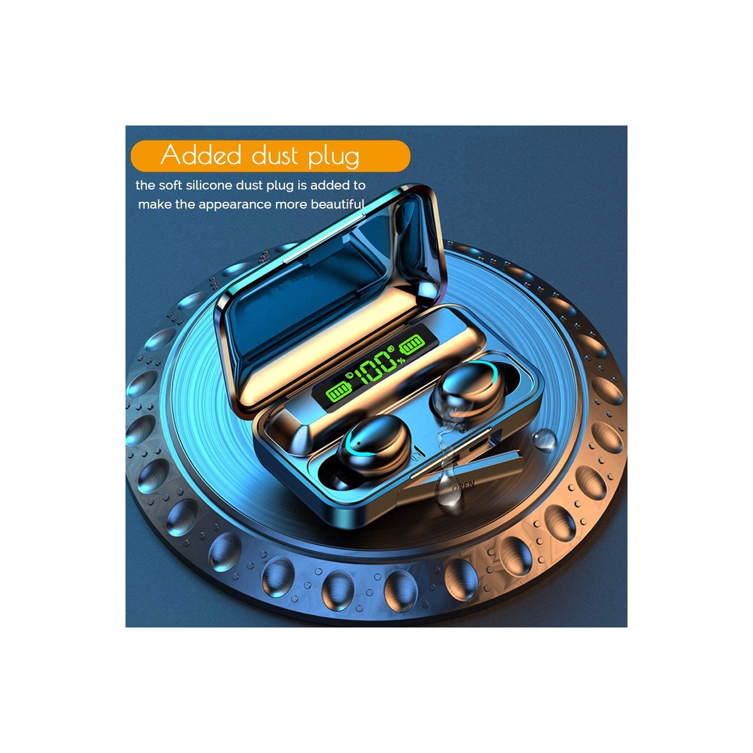 Wilmar Wireless Earbuds Bluetooth Headphones with LED Battery Display 3D Stereo Audio Touch Control in-Ear Headset Built-in Mic 2000MAH 120H Playtime