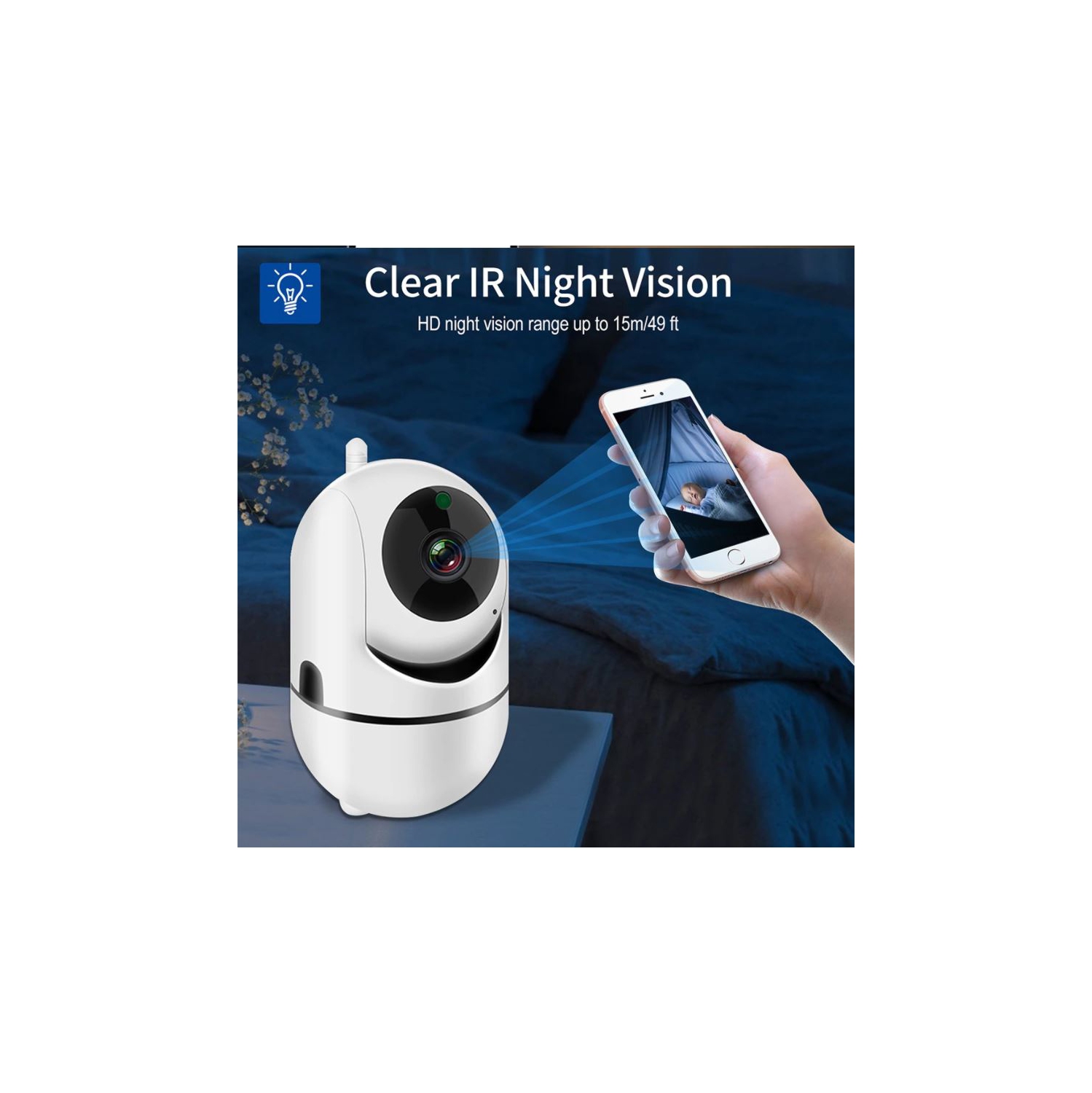 Caméra Surveillance WiFi Full HD 1080P Caméra de Sécurité Deux Voies Audio Vision Nuit à la Maison Sécurité Babyphone Caméra