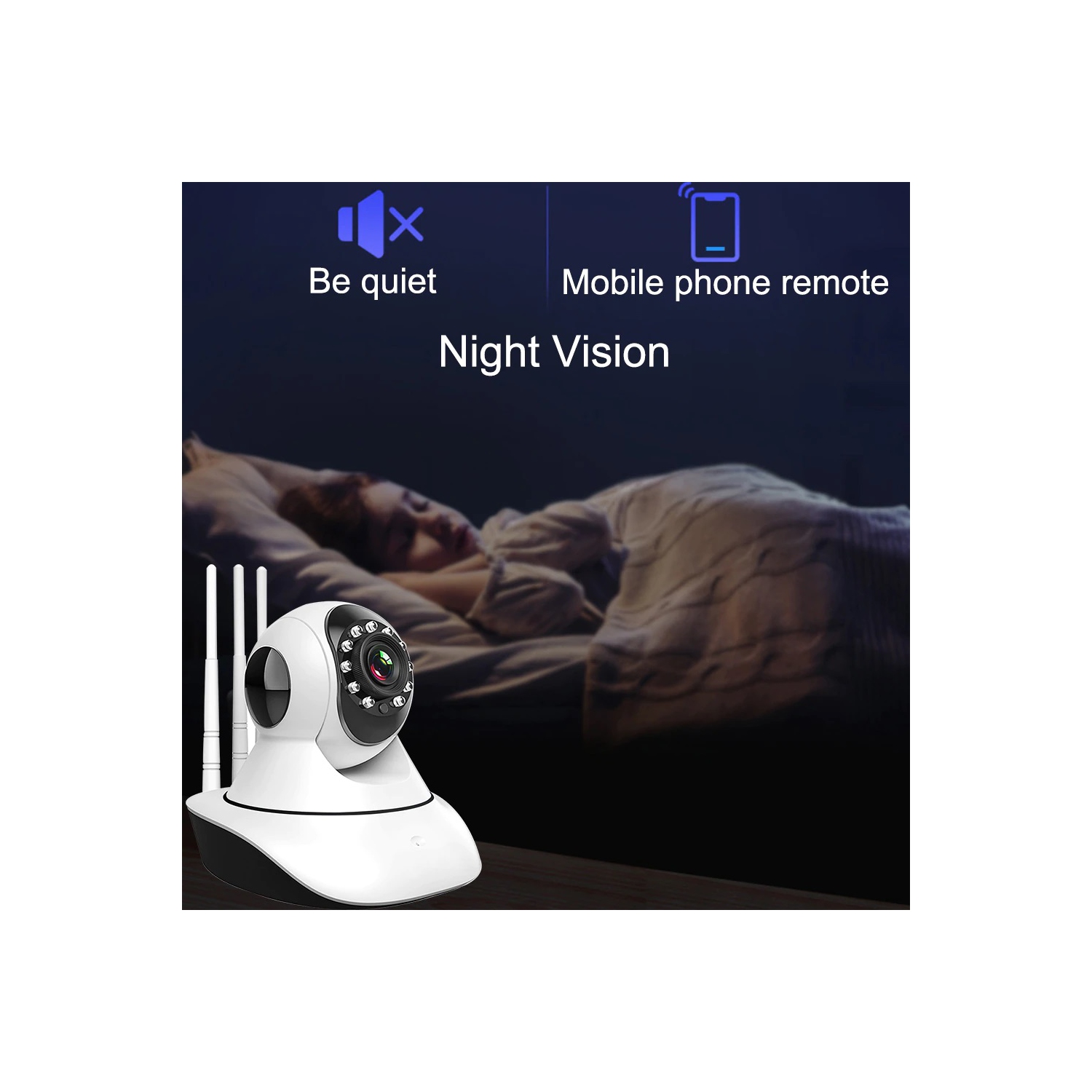 Sintac Home Security Camera,Baby 1080P HD Wireless WiFi Camera with 2 Way Audio Free Motion Alerts Night Vision for Pet/Nanny Compatible SD Card up