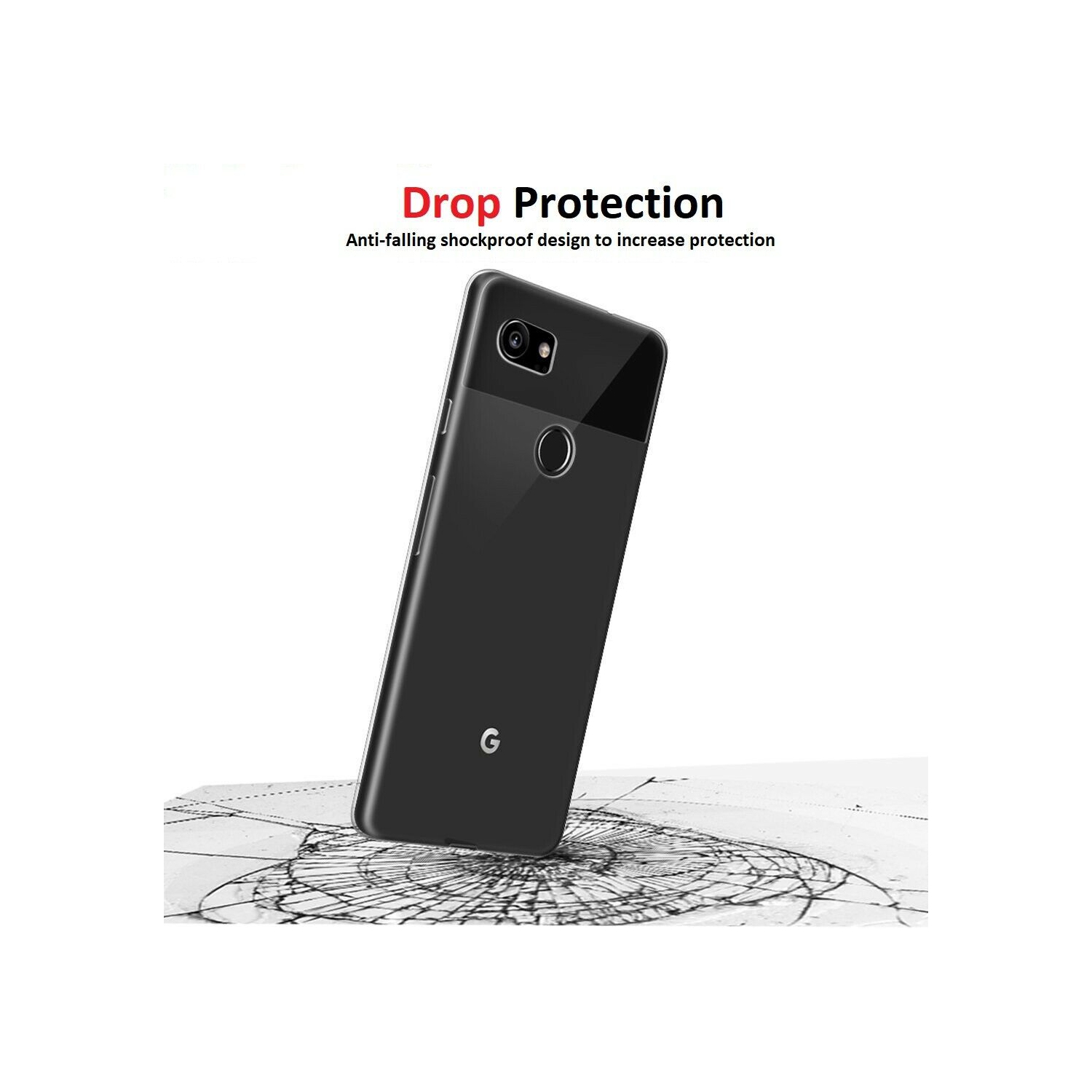 For Google Pixel 2 Case - Clear Thin Soft TPU Silicone Back Cover