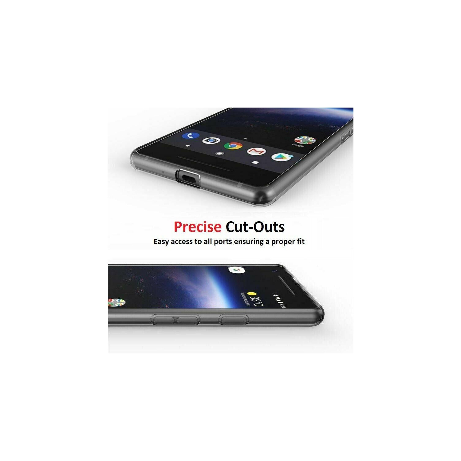 For Google Pixel 2 Case - Clear Thin Soft TPU Silicone Back Cover