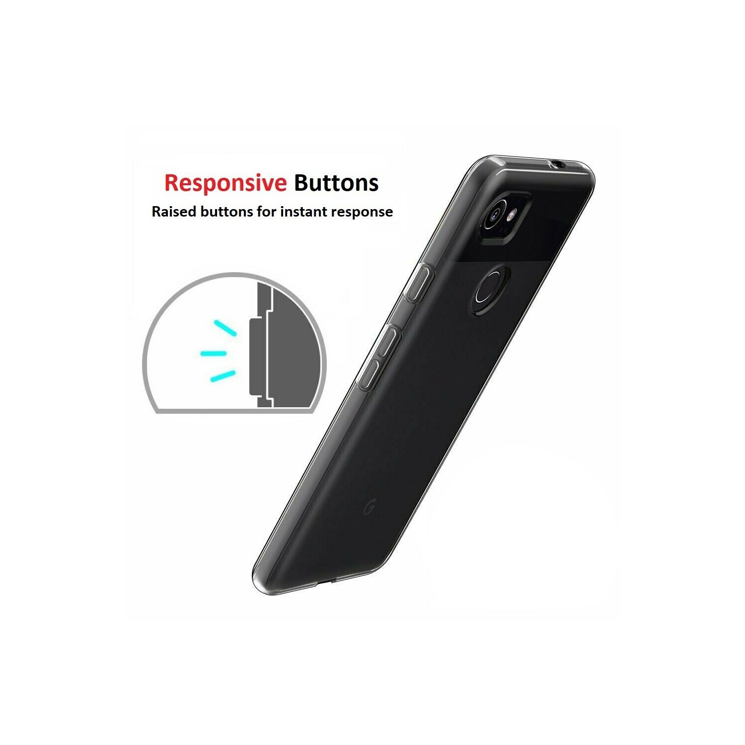 For Google Pixel 2 Case - Clear Thin Soft TPU Silicone Back Cover