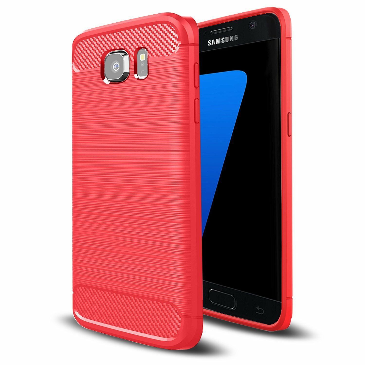 Pour Galaxy S7/S7 Edge de Samsung : Étui Armour en TPUR fibre de carbone antichoc