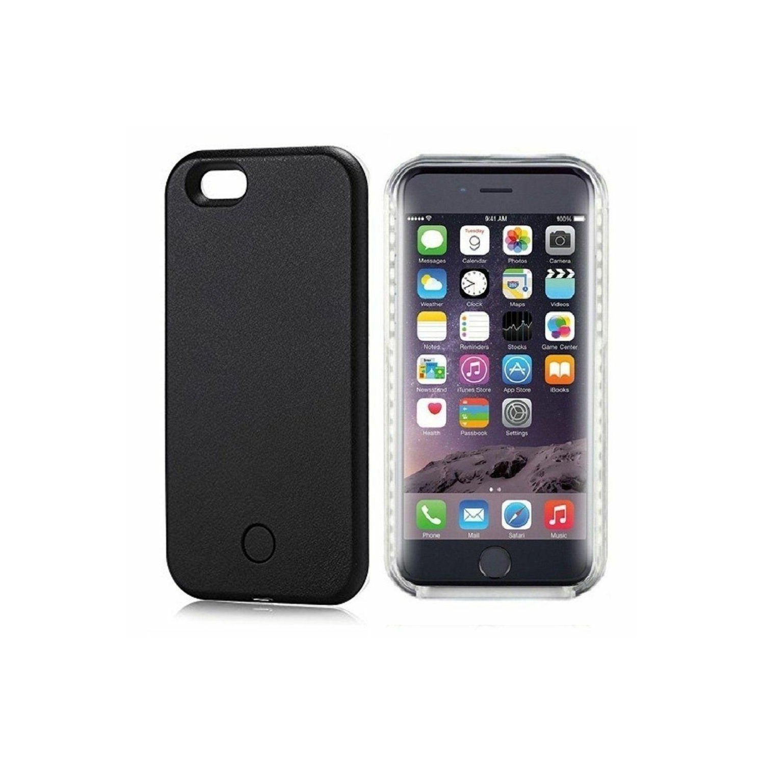 Pour iPhone 5 se 6 6S plus - photo lumineuse DEL de luxe pour égoportraits avec couvercle luminescent