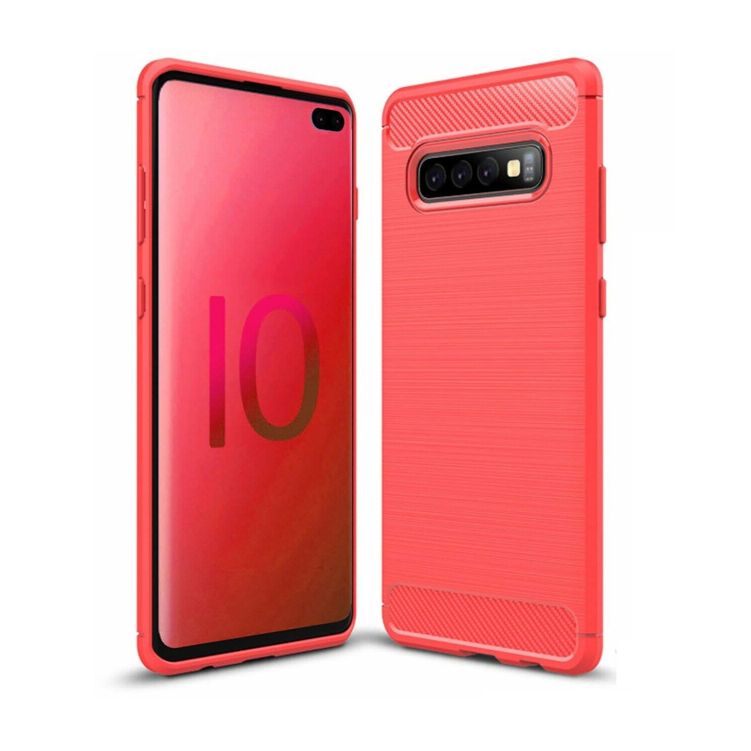 For Samsung Galaxy S10e S10 Plus Case - Carbon Fiber Shockproof Soft Back Cover