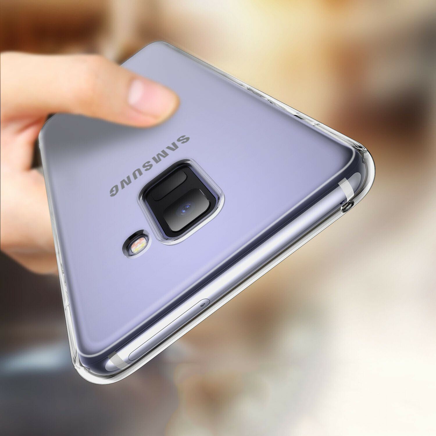 Pour Galaxy A8 de Samsung 2018 – Étui mince transparent en TPUR