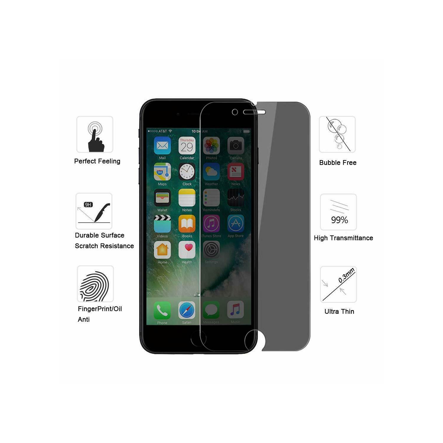 Privacy Anti-Spy Tempered Glass Screen Protector for iPhone 8 7 6S 6 SE 2020