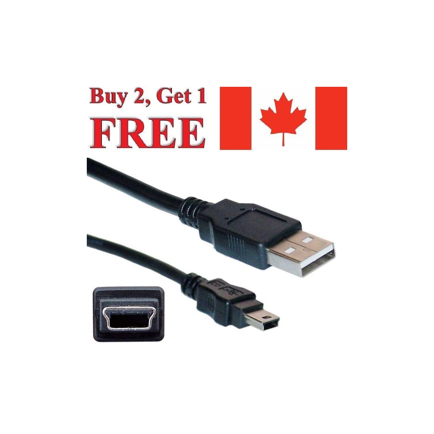 Câble USB 2.0 noir De 3 pi de type A vers mini B mâle vers mâle 5 broches pour le chargement de la caméra de 1 M.