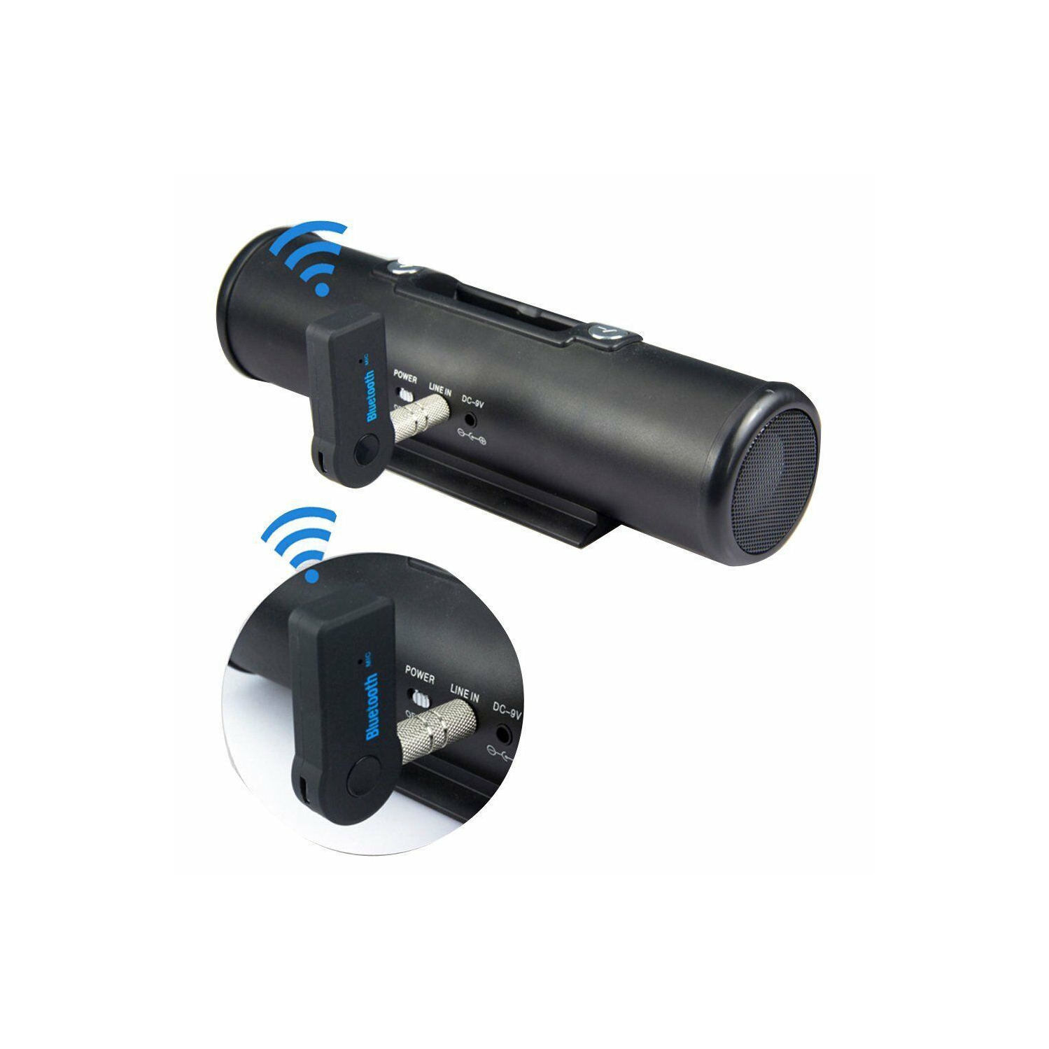 Adaptateur Bluetooth sans fil récepteur audio auxiliaire 3,5 mm microphone stéréo pour l’auto