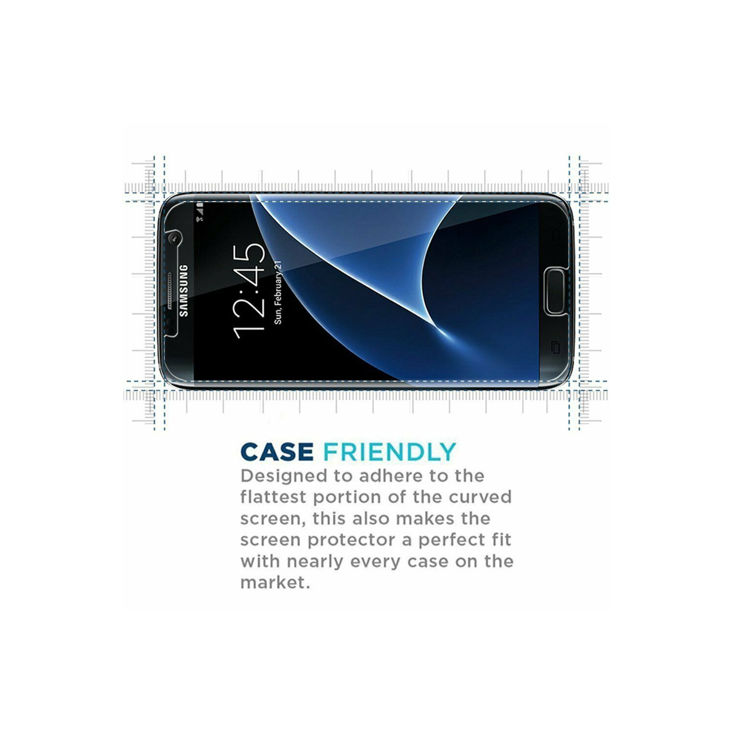 Premium Tempered Glass Screen Protector Cover for Samsung Galaxy S7