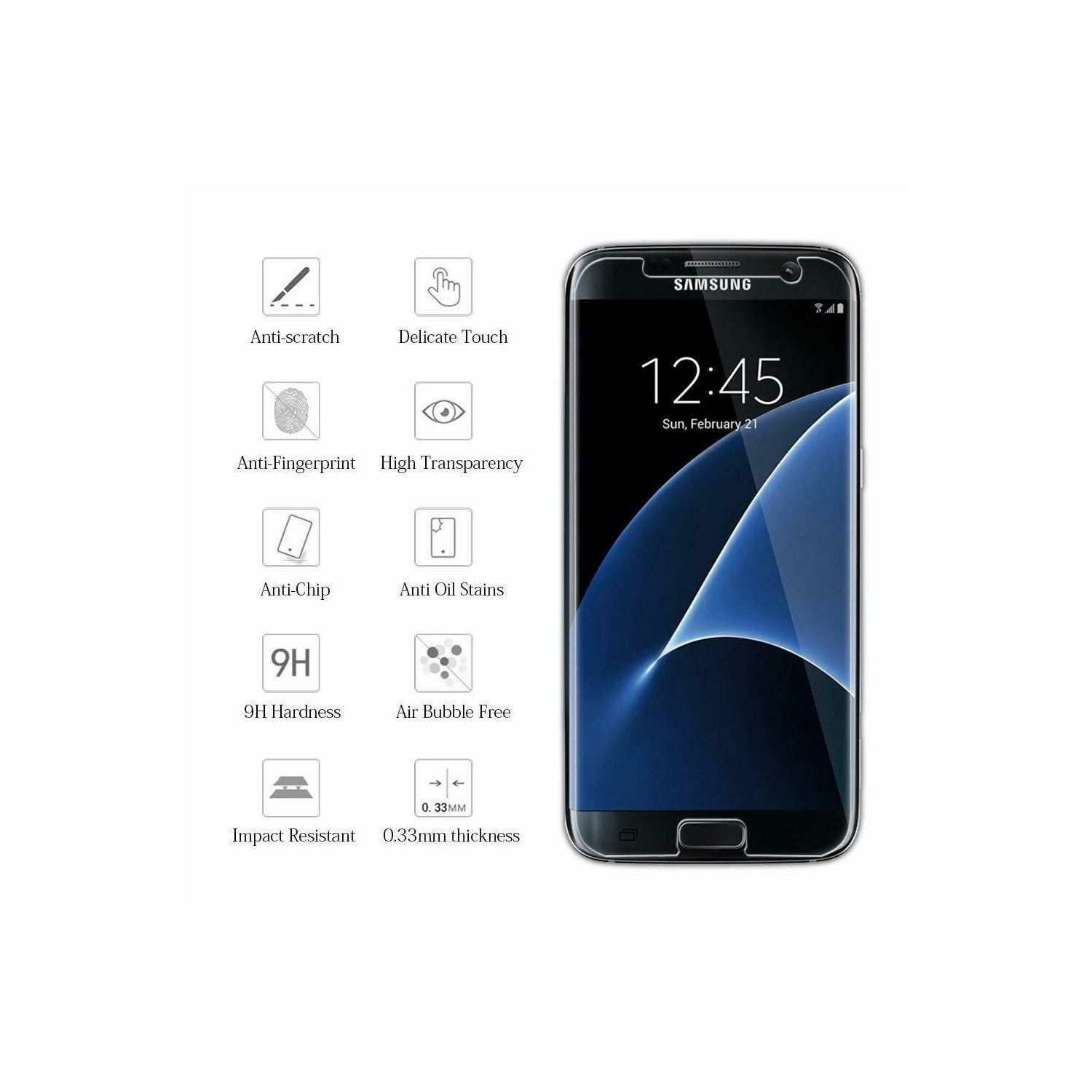 Premium Tempered Glass Screen Protector Cover for Samsung Galaxy S7
