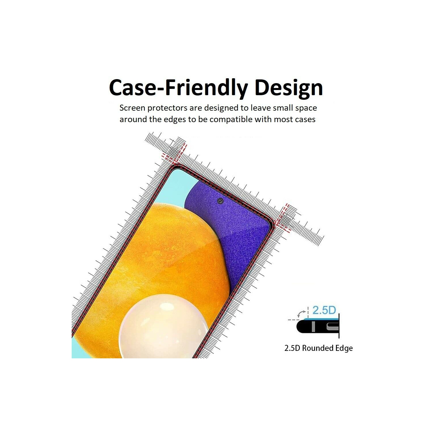 Protecteur d’écran en verre trempé de qualité supérieure pour Galaxy A52 5G de Samsung