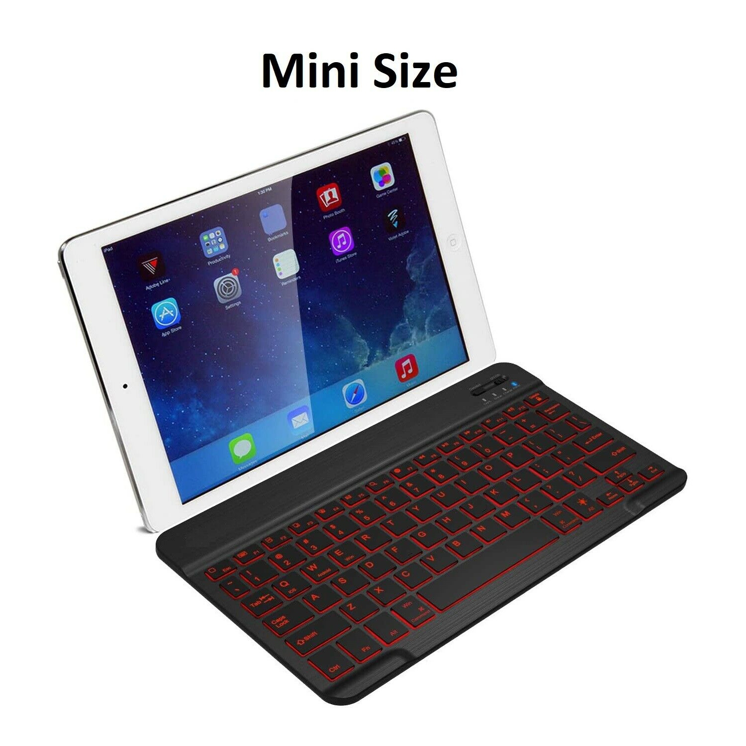 Universal Bluetooth RGB Wireless Keyboard Slim Portable Rechargeable Battery