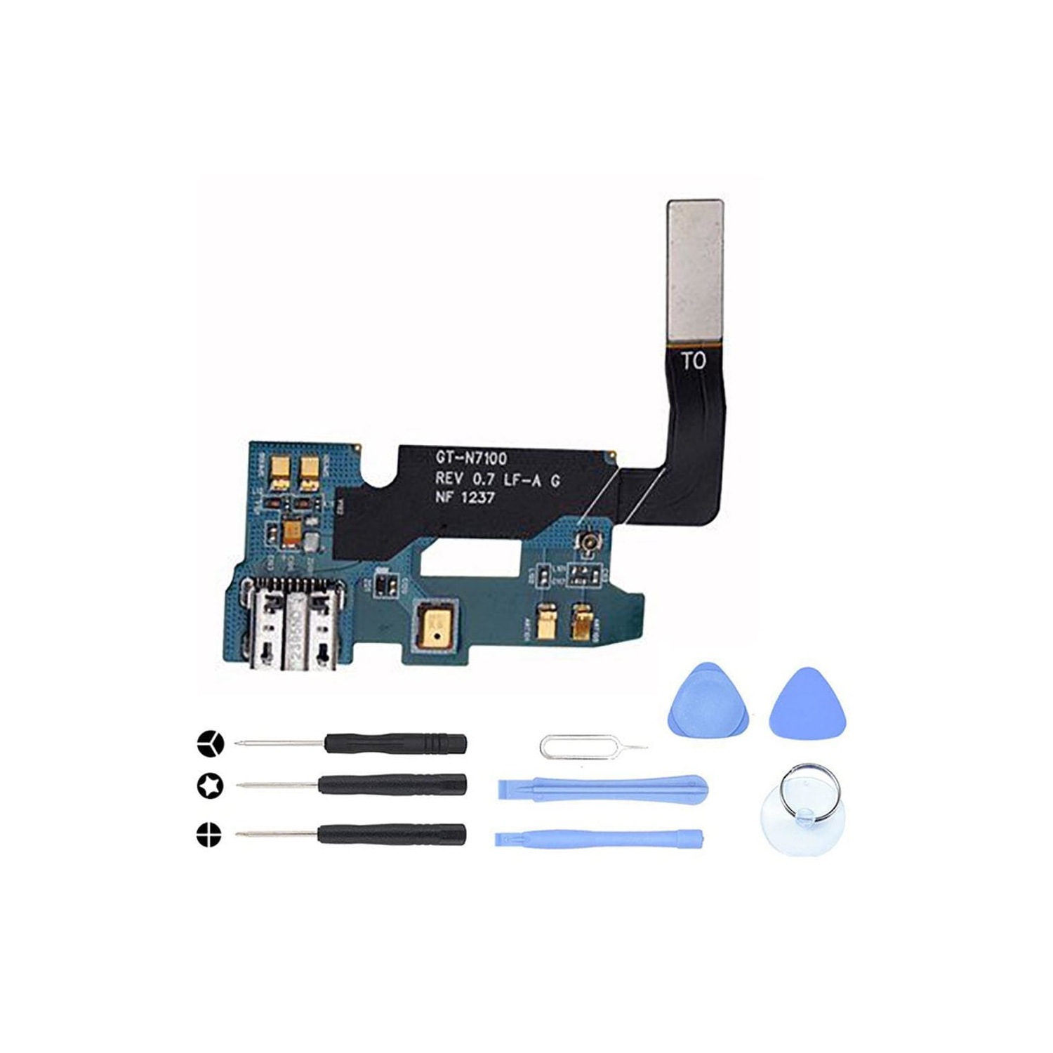 Charging port flex cable and microphone for Samsung Galaxy Note 2 II GT-N7100