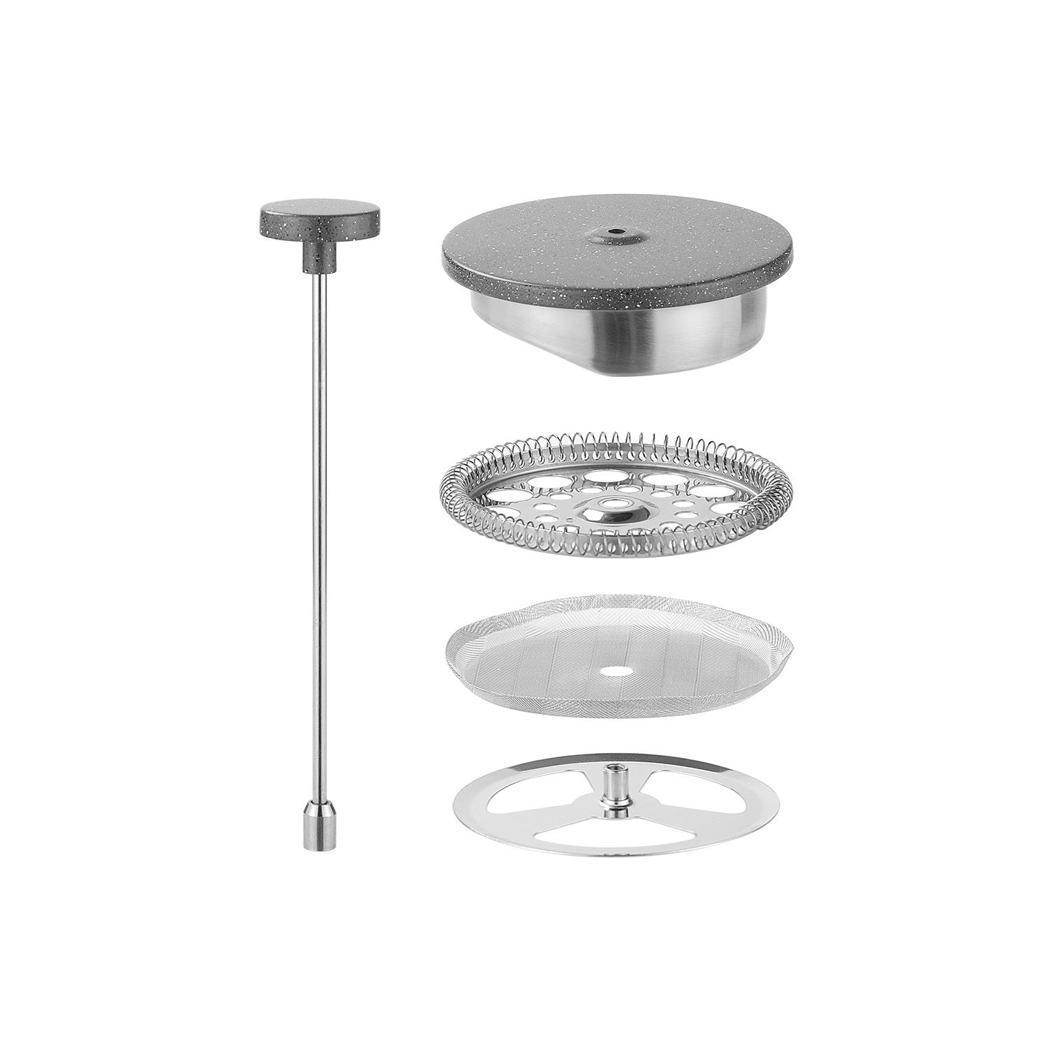 1L cafetière à piston à double paroi en acier inoxydable