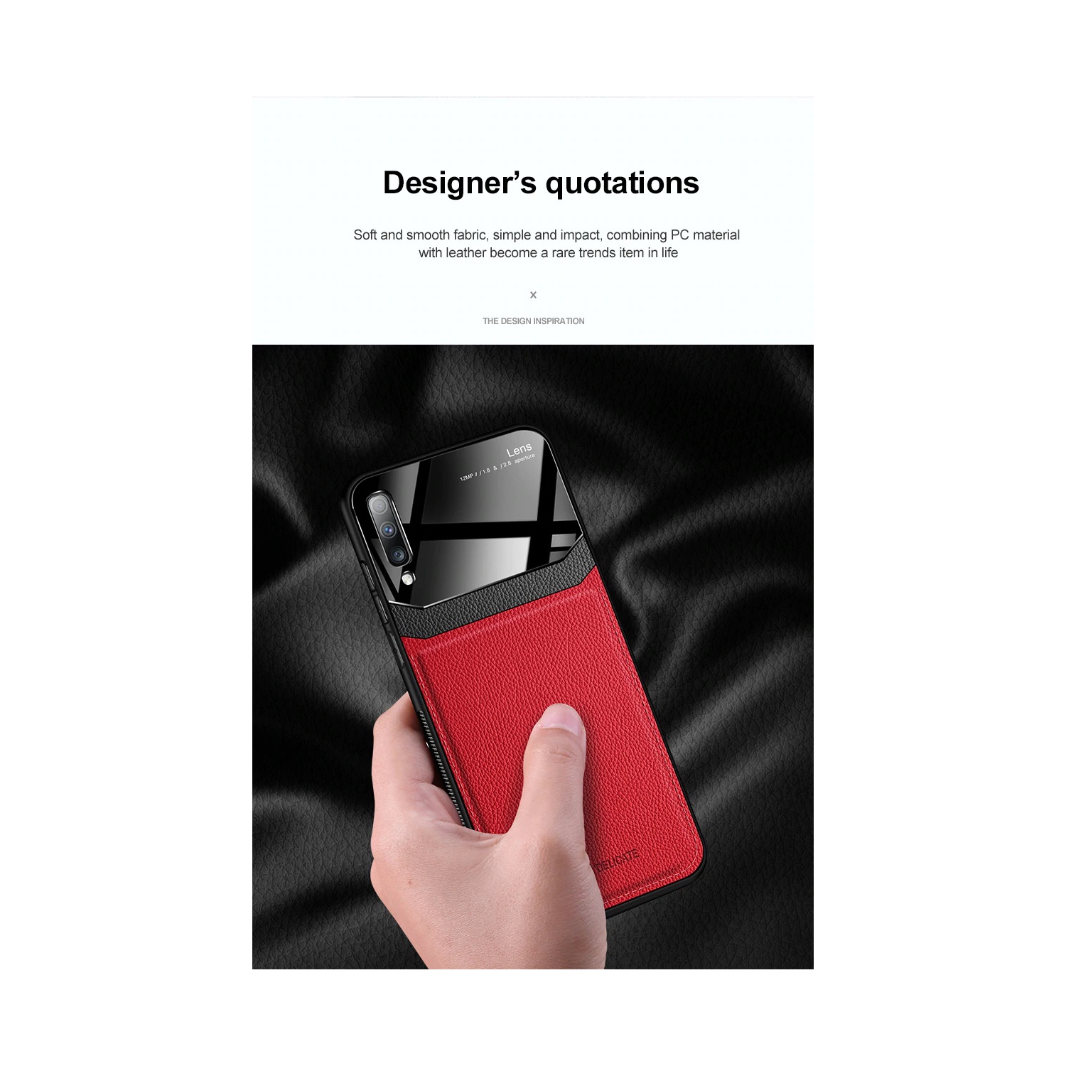 Delfin – Étui en cuir protection anti-glissement pour appareil photo couvercle antichoc plexiglass Étui pour téléphone Étui mince pour Samsung Galaxy