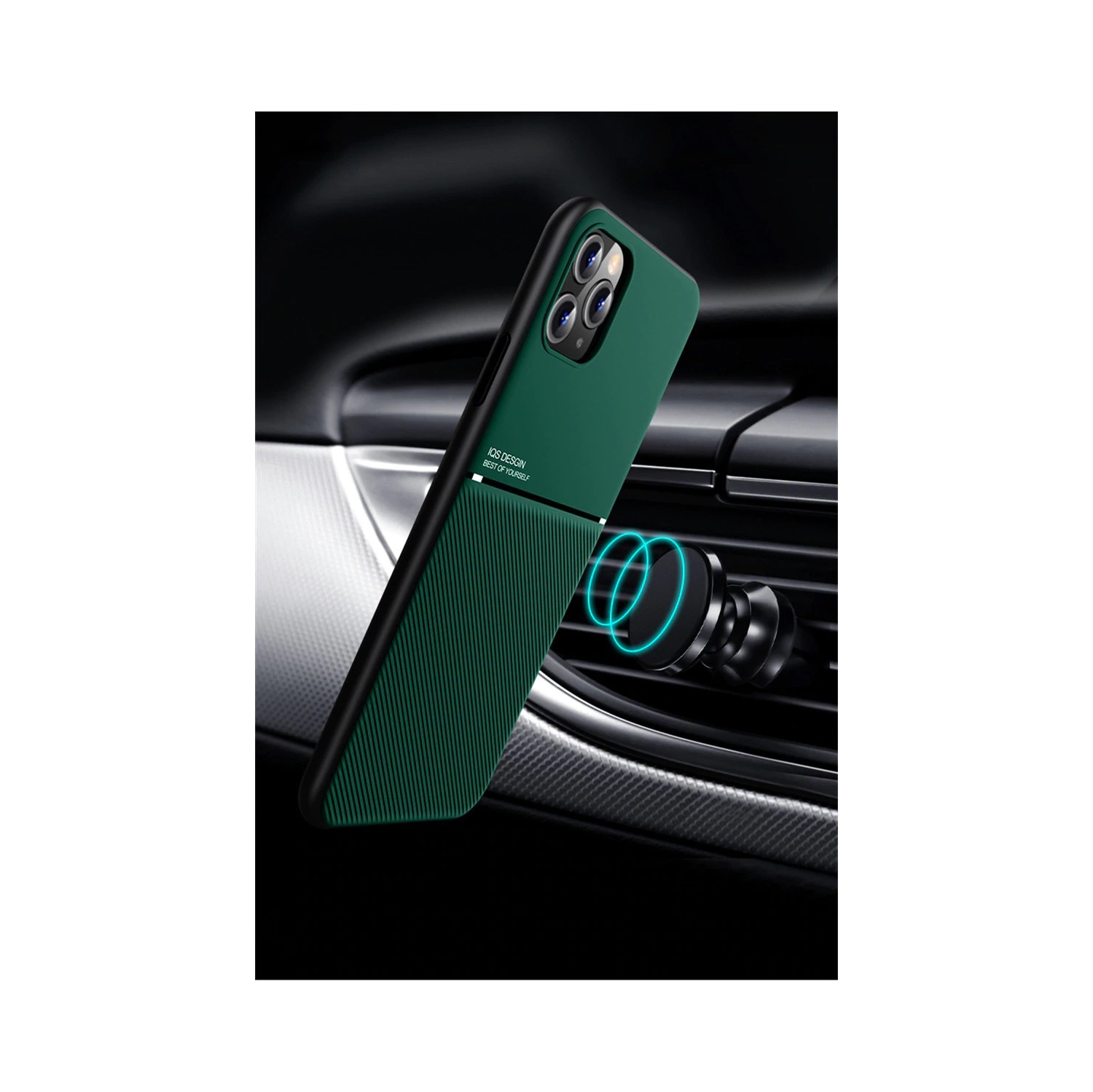 Kelvin Leather – Étui à rayures givrées anti-chute Slim Matte Back Phone Cove pour iPhone 12 et 12 Pro – Bleu